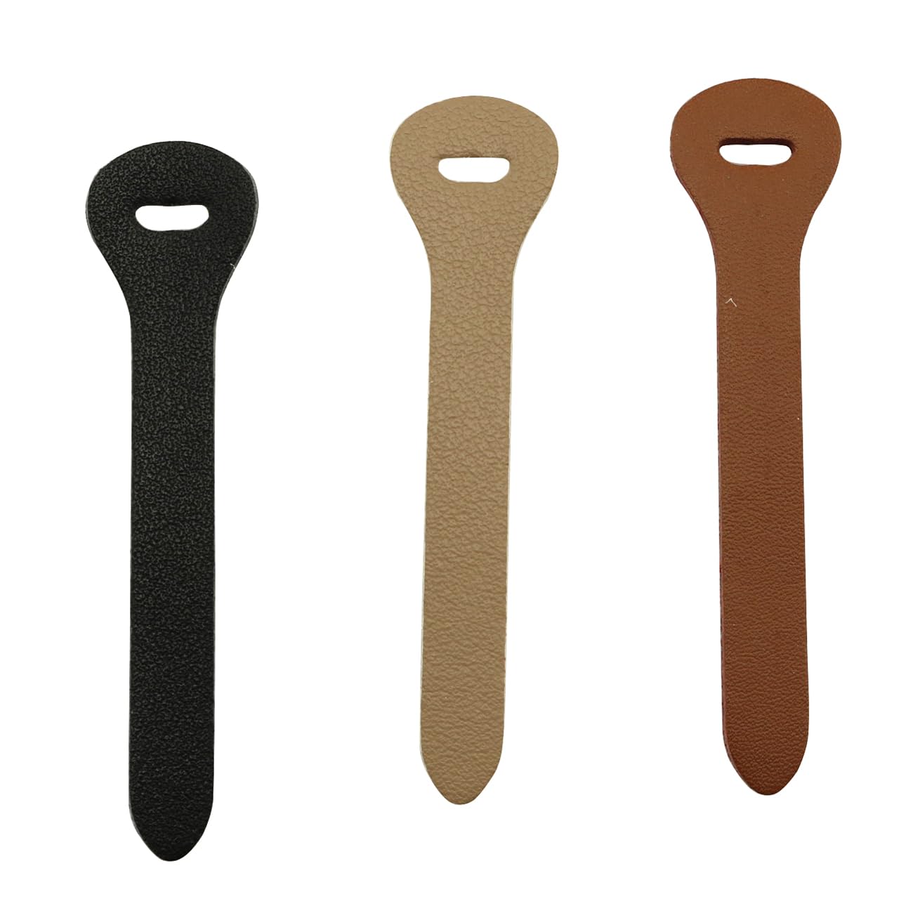 LQ Industrial 12PCS Leather Zipper Pulls Backpack Luggage Slider Zipper Sliders Black Khaki Brown 4 Each for Handbags Suitcases Bags Wallets Jackets