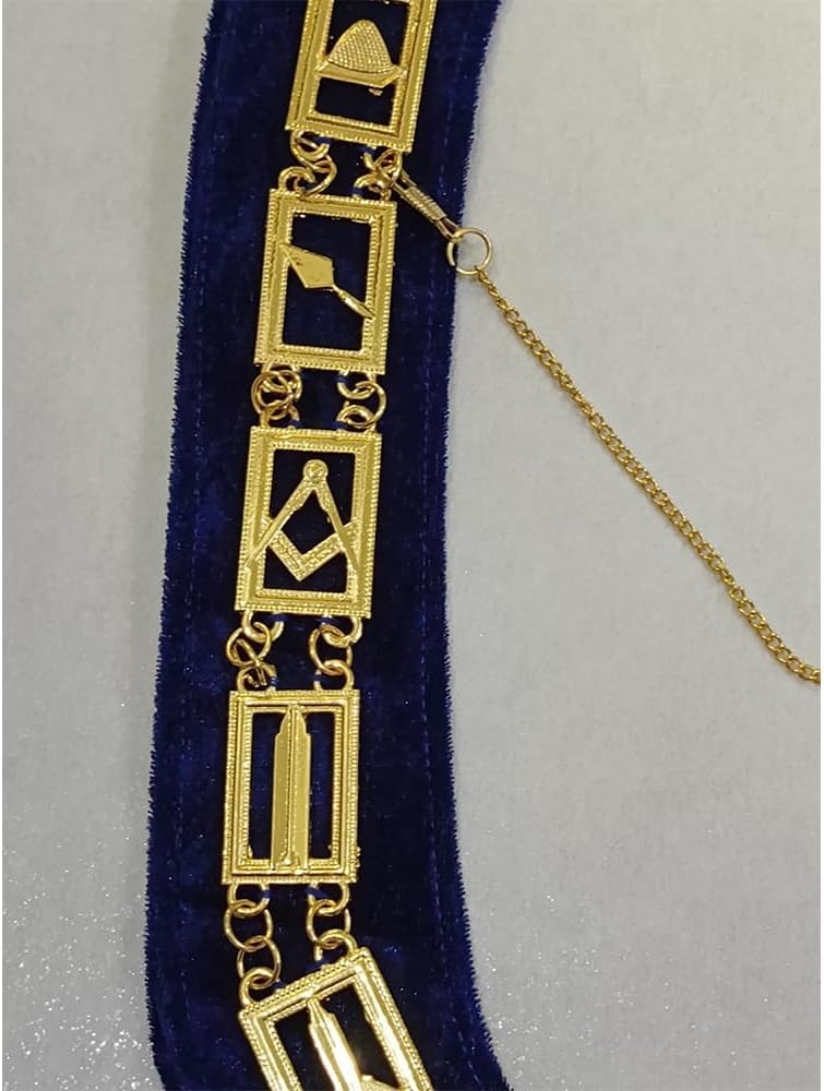 The Lux Blue Lodge Chaplain Officer Masonic Regalia – Golden Plated Chain Collar
