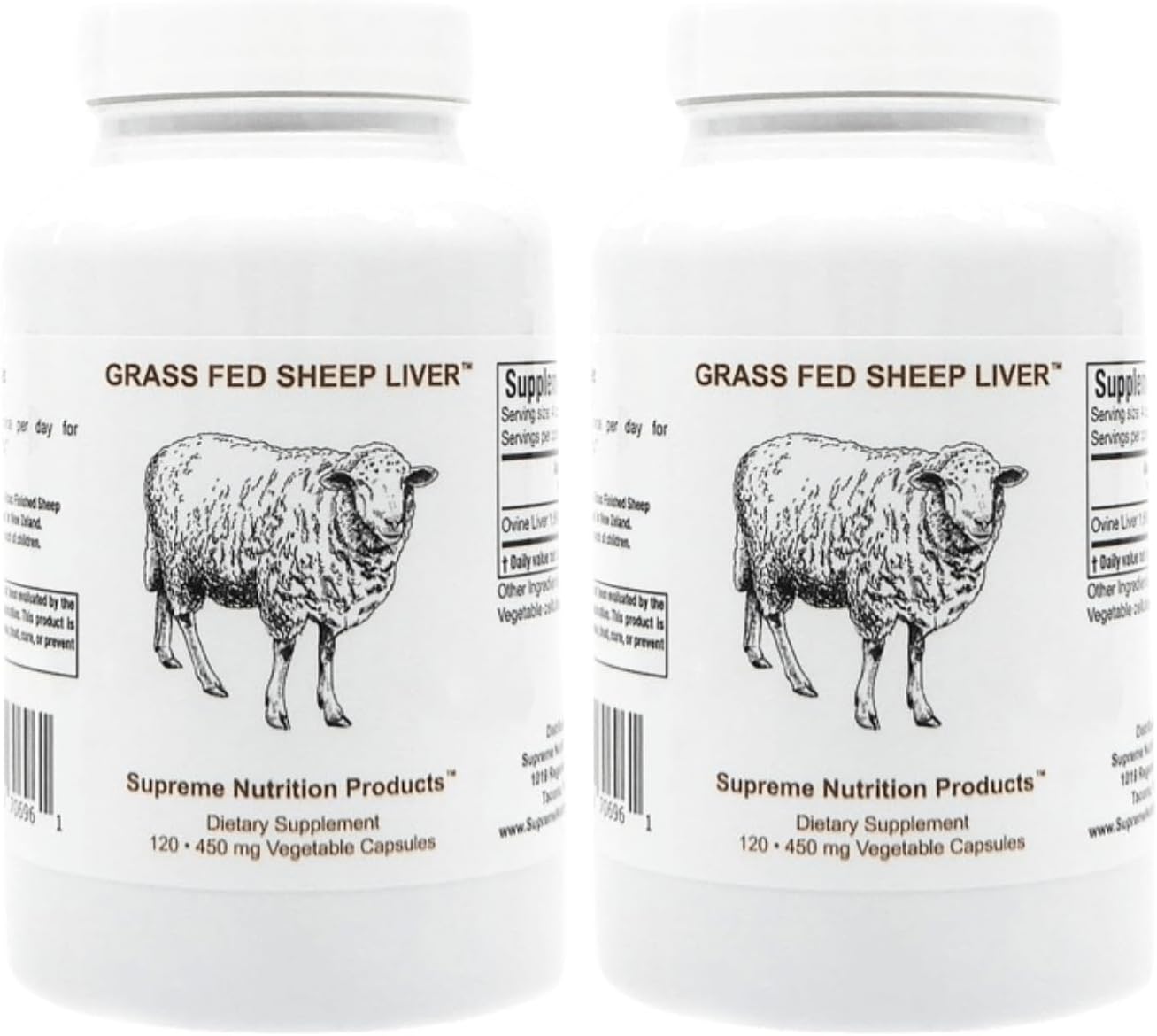 Supreme Nutrition Grass Fed Sheep Liver, 120 Pure Ovine Liver Capsules