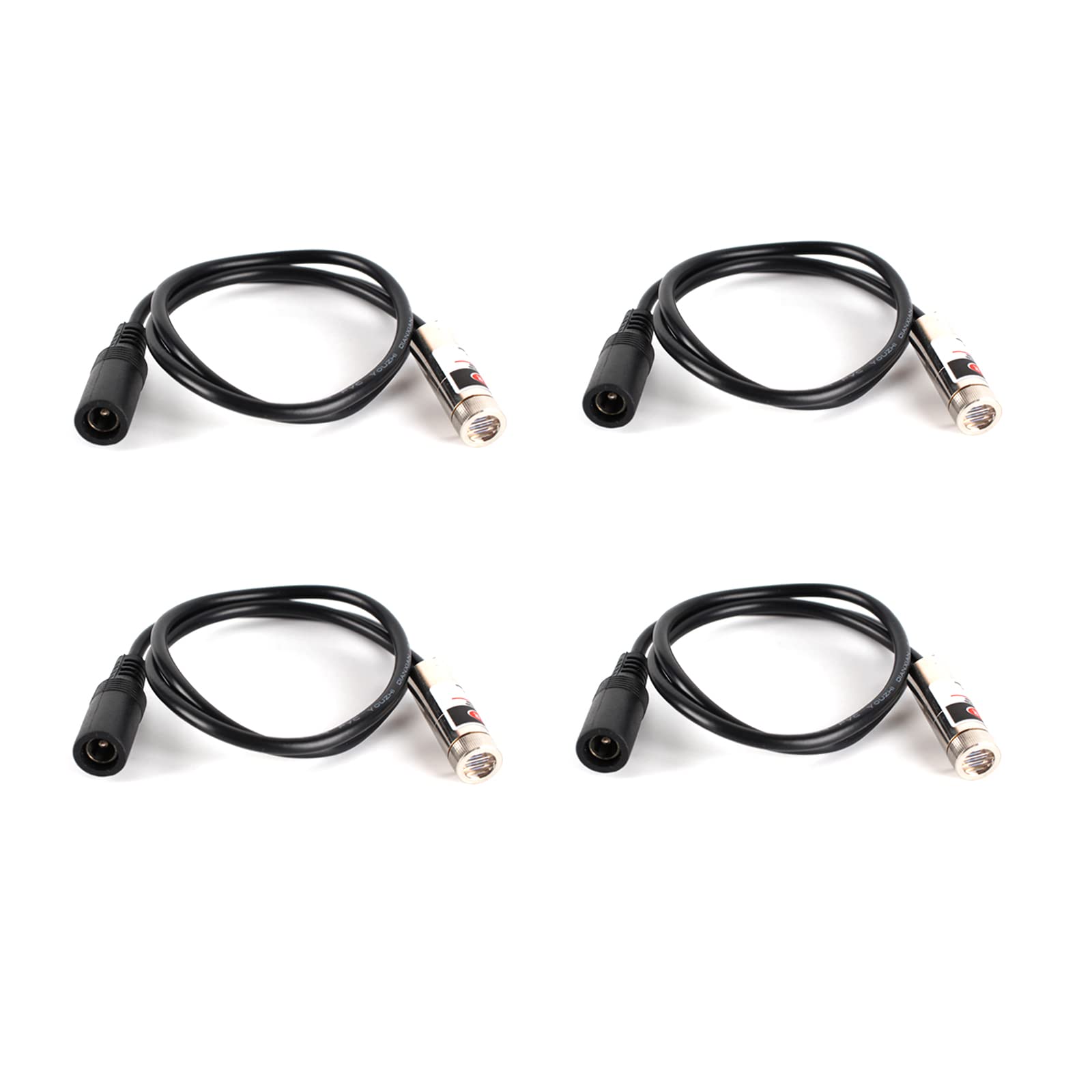Red line Laser Module, Industrial Laser Module, Adjustable Focus, line Length 19.7″ DC Plug Diameter (line-4pack)