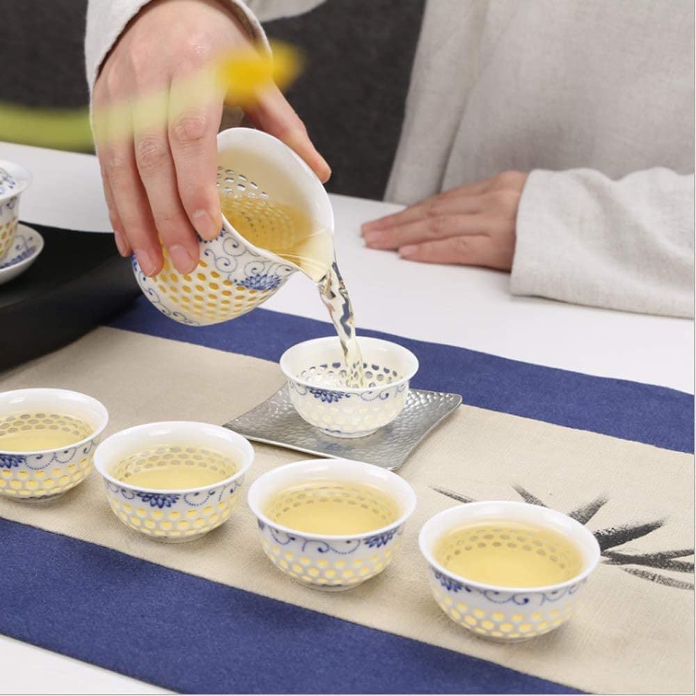 Zestaw Do Herbaty Chiński Zestaw Do Herbaty Ceramicznych Filiżanek 9 Sztuk Z Czajnikiem, Może Być Używany Rodzinnej Popołudniowej Akcesoria Kuchenne(A)