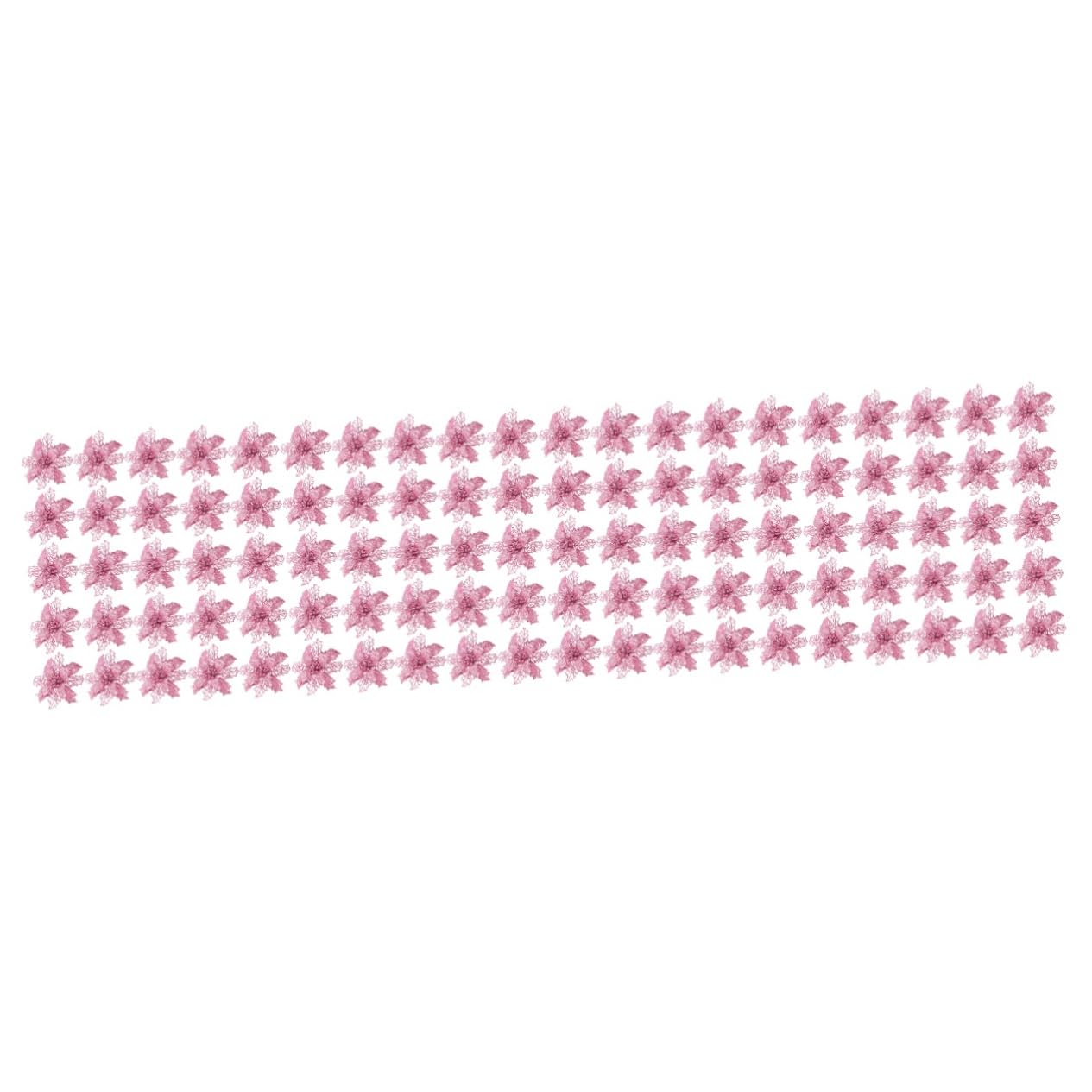 PRETYZOOM 80 Piezas Huecas Decoraciones De Poinsettia Artificial Brillo Flores De Poinsettia Navidad Artificial Retro Decoración del Hogar Xmas Plastic Pink