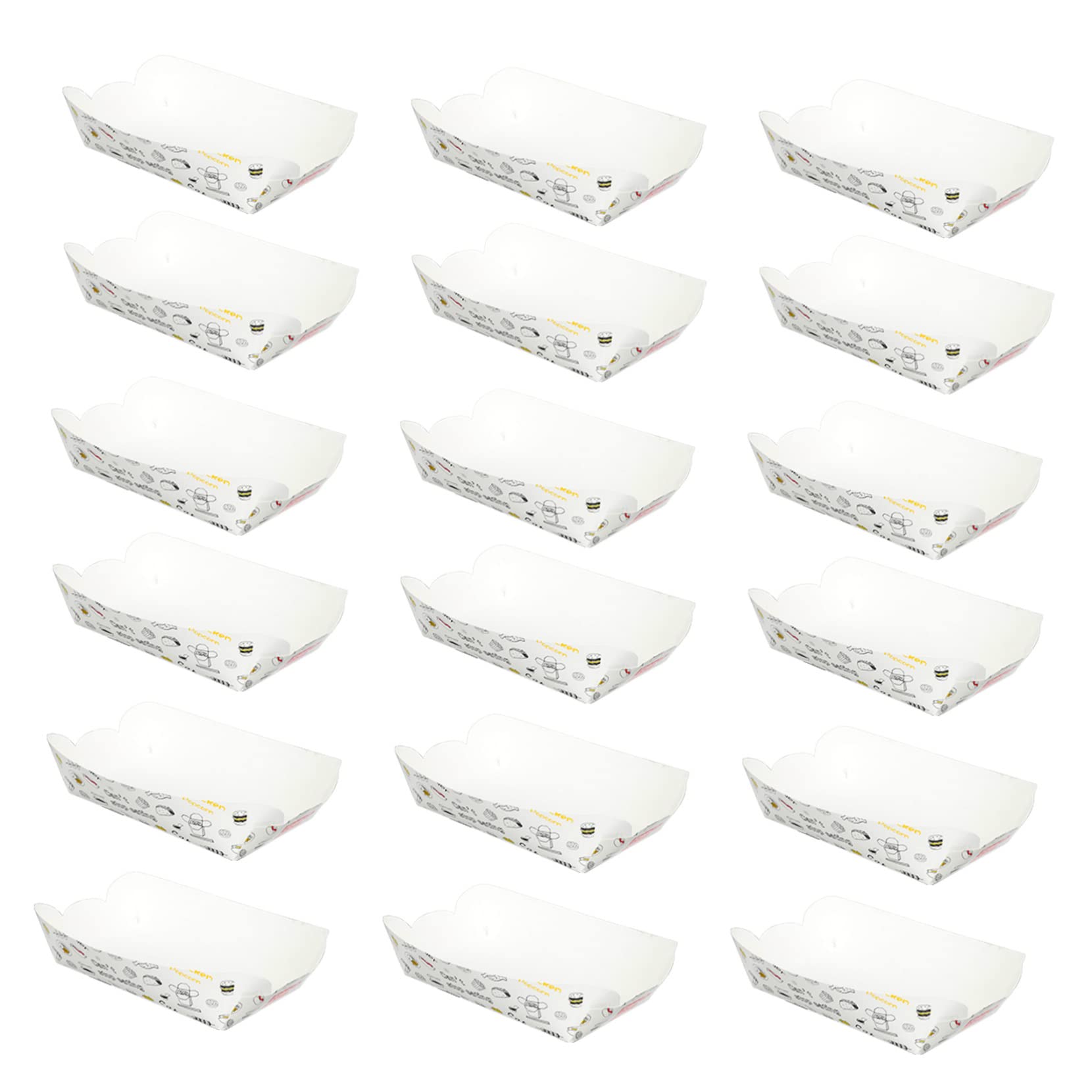 CIYODO 100Pcs Paper Food Serving Tray Fried Food Container for Parties Snack Wrapping Box Safe for Direct Food Contact for Home Kitchen Festivals and Picnics