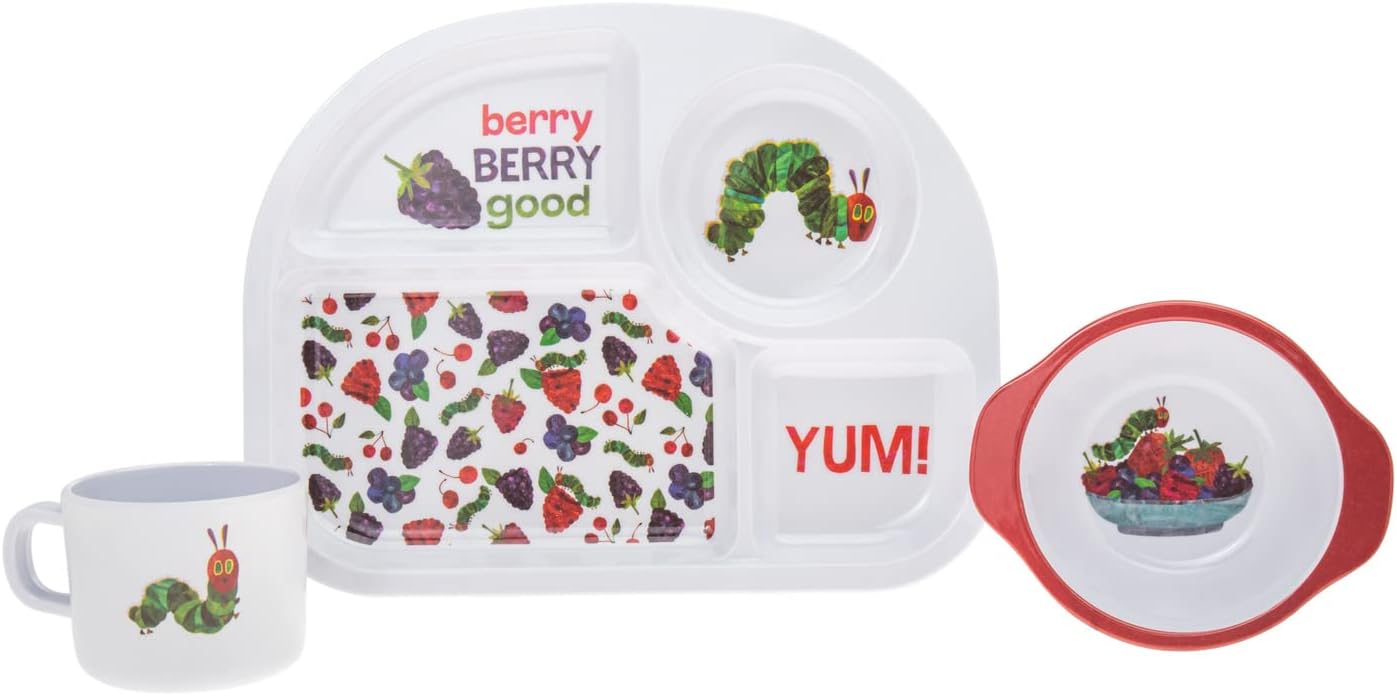 Godinger Eric Carle Toddler Plates Bowls and Cup Set, Kids