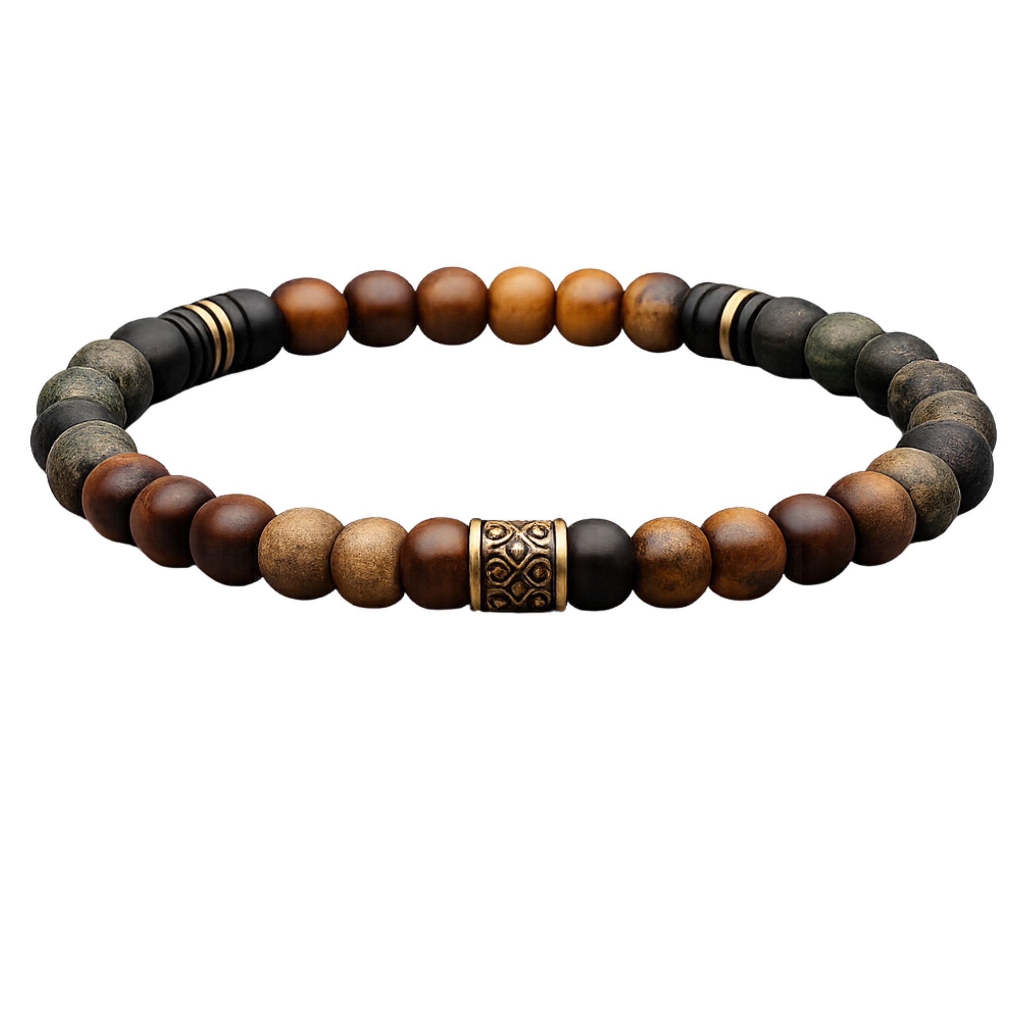 9 - O`Clock Perlenarmband Herren 8mm – Grüner Jaspis & Onyx Schwarz – Tigerauge Matt – Naturstein Armband Männer – Handgemacht in Deutschland – Schmuck Herren Geschenk GROVE