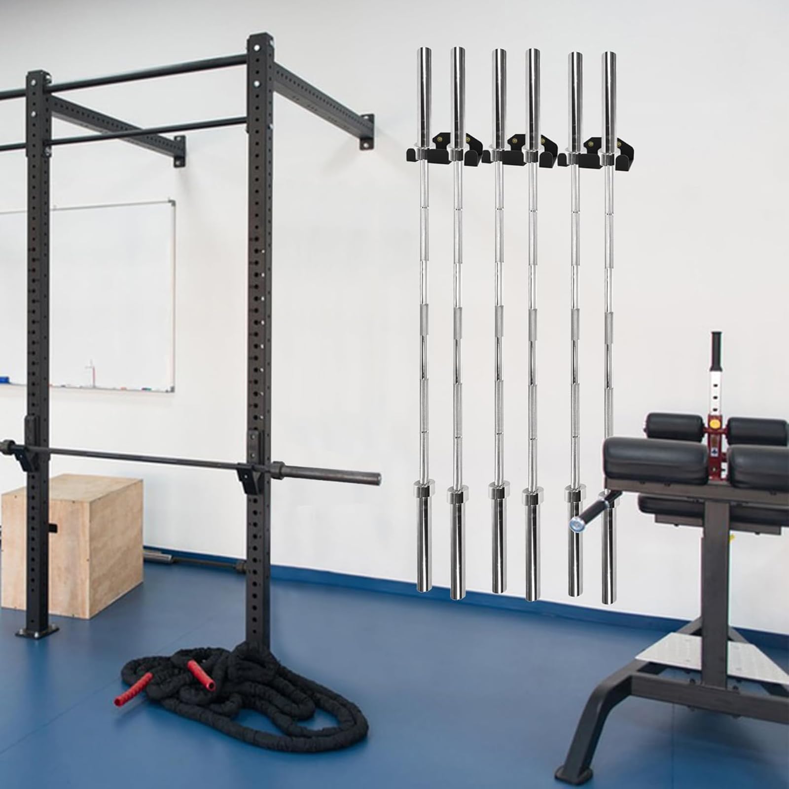 Soporte de pared para mancuernas olímpicas para colgar verticalmente, ahorro de espacio, accesorio comercial o de gimnasio en casa