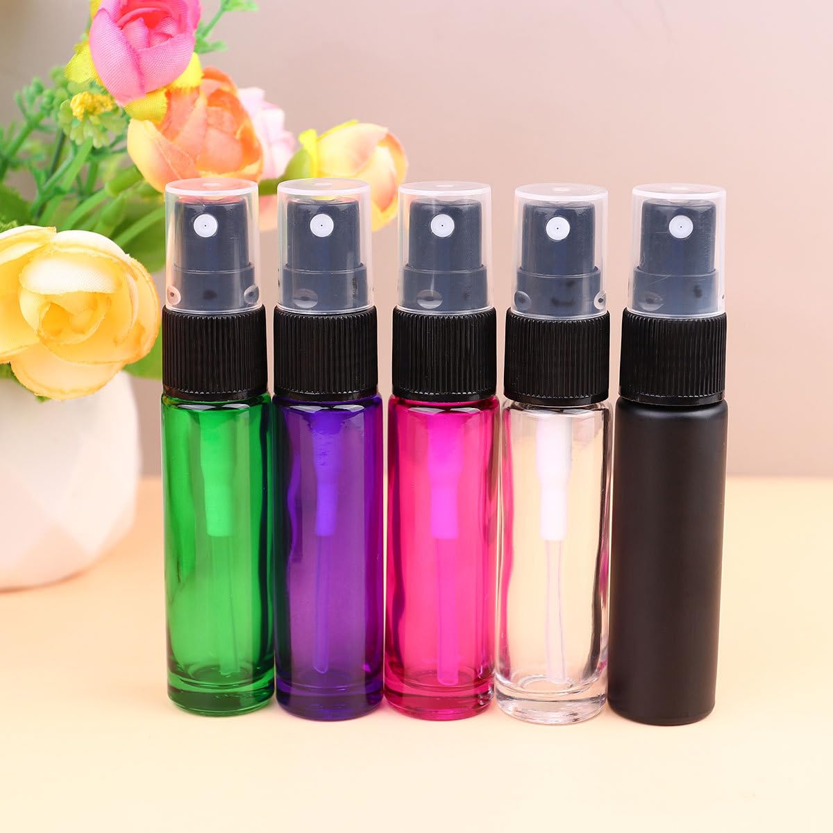 Artibetter 20 Botellas de Spray de Perfume Recargables de Vidrio de 10 Ml para Aceites Esenciales, Diseño Portátil y Compacto, Ideales para Viajes al Aire Libre
