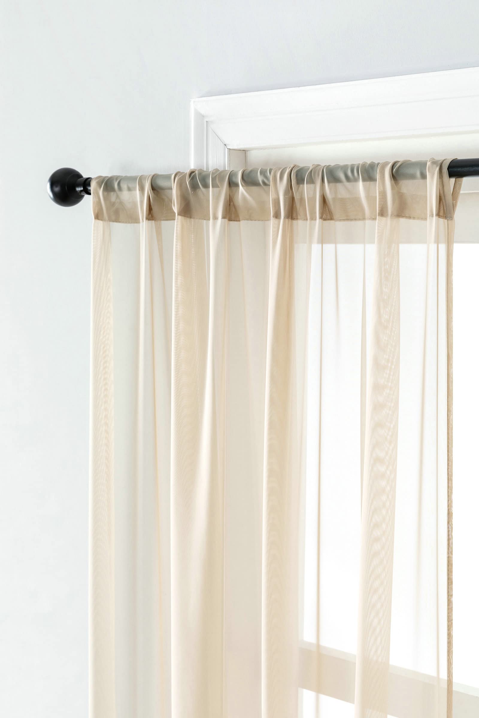 Tende Esterno 137X244 Tende Termiche Camera da Letto Tende 2 Pezzi Soggiorno Beige Colore Solido Tende in Voile