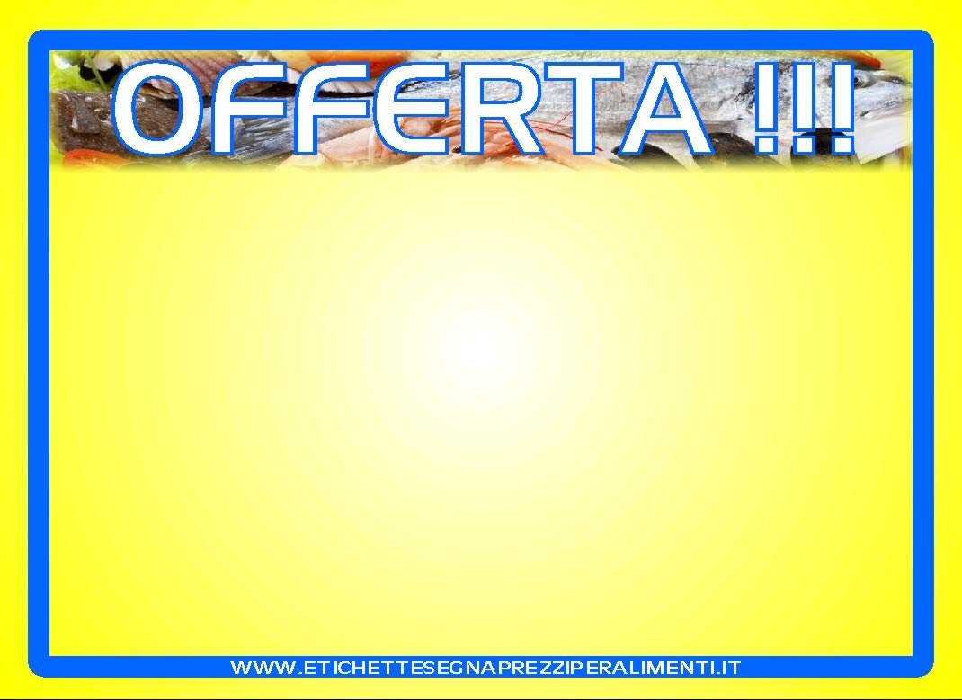 etichettesegnaprezziperalimenti 30 SEGNAPREZZI PLASTIFICATI PESCHERIA 8,3x11,3 cm.