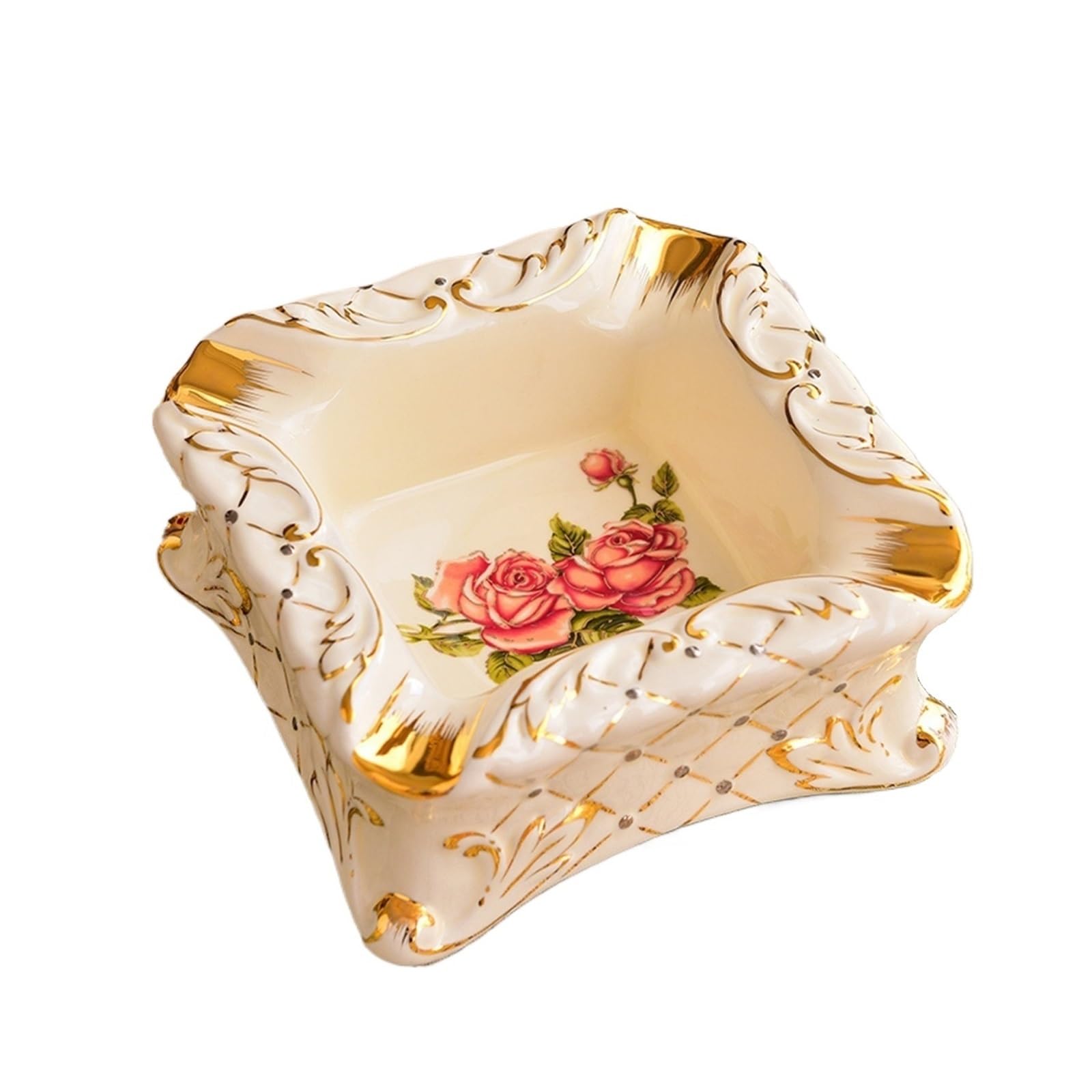 Sdgeryeeg B Ashtray， Vintage Ceramic Square Cigar Ash Tray, Living Room Decorative Coffee Table Ornament(B)
