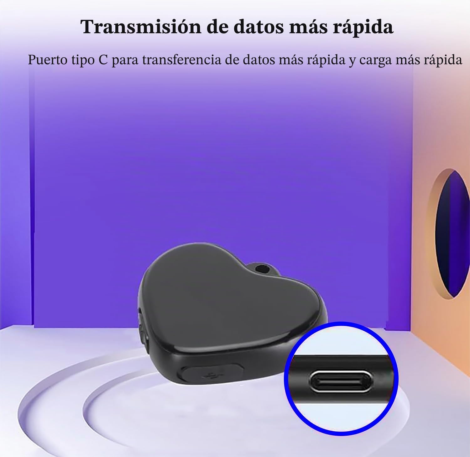 Grabadoras de Voz Digitales Oculta Grabadora Pequeña Collar Colgante con Auriculares Discreto Llavero Grabador de Audio Recargable Portátil Grabadora para Clases Reuniones Entrevistas Discursos USB-C