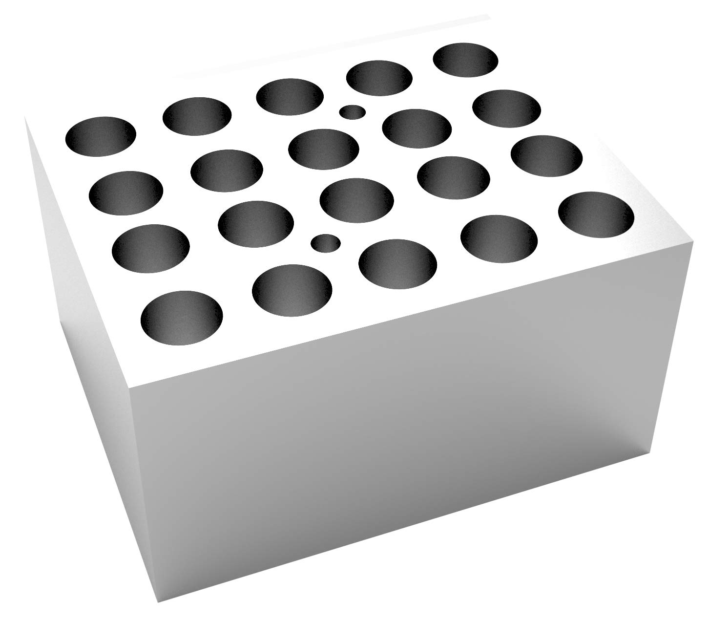 4E's USA Dry Bath Incubator Heat Block - Universal Aluminum Block for Vials 20 x 12mm, Slot Size ⌀12.7mm x 30mm Model: TC0401001-76