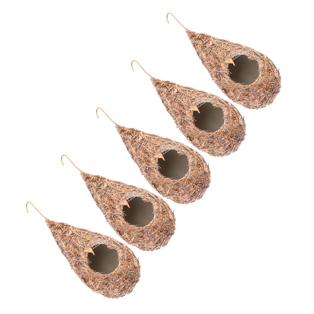 Nid suspendu tissé pour oiseaux BESPORTBLE - Lot de 5 refuges naturels pour jardin