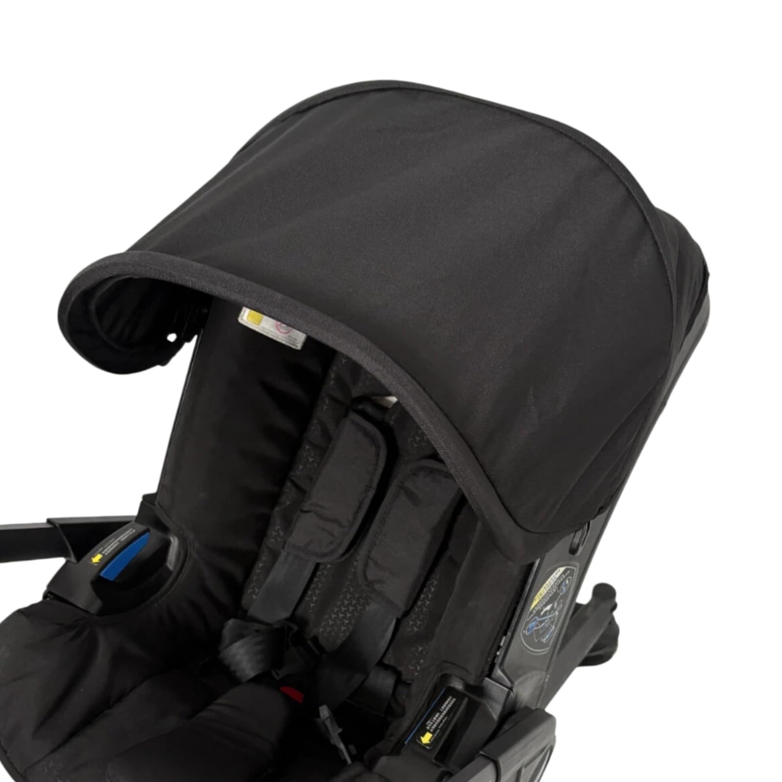 Compatible with Doona Canopy Replacement, Doona Hood Replacement for Doona Car Seat Stroller, Thick Wrinkle-Resistant Sun Shade Cover with Elastic Fasteners & Safety Seat Belt Pads (Black)
