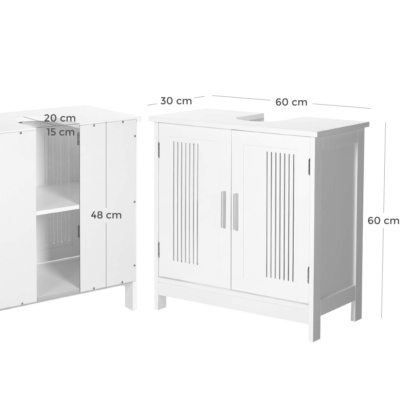 VASAGLE Bathroom Under Sink Floor Double Door, 60 x 30