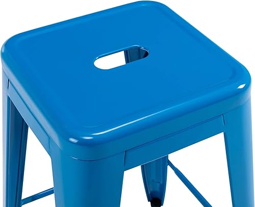 Miniatura 7 de Vogue Furniture Direct - Taburetes de metal de 24 pulgadas para bar, taburetes alto para encimera sin respaldo, apilables para interior y exterior