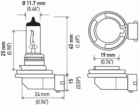 HELLA H8SB Standard Halogen Bulb, 12V, 35W