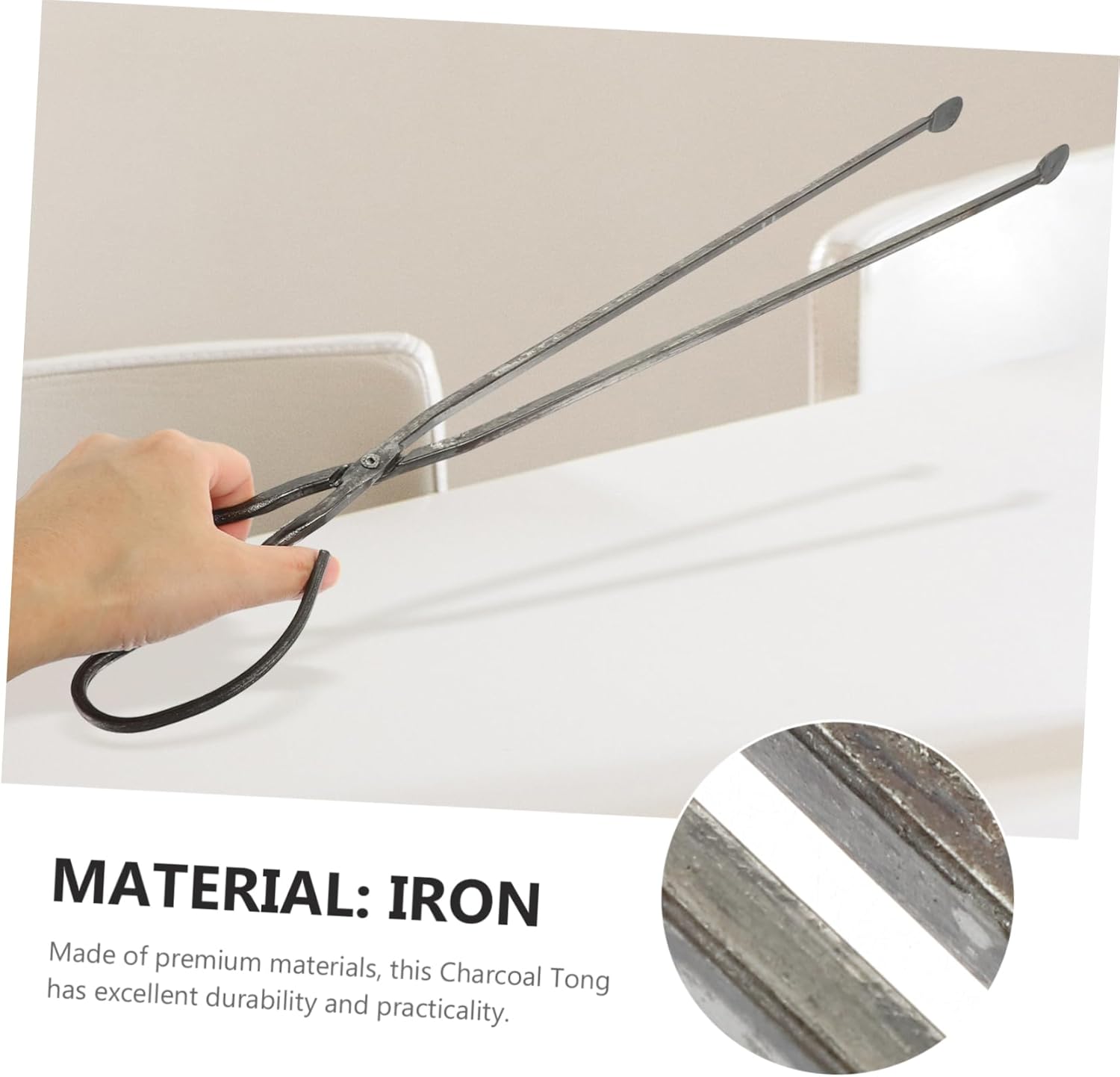 SUPVOX 2pcs Babecue Grill Tongs Metal Garbage Clip for Trash Picking Fireplace Clips Excellent Durability and Practicality for Kitchen and Outdoor Fire Pit