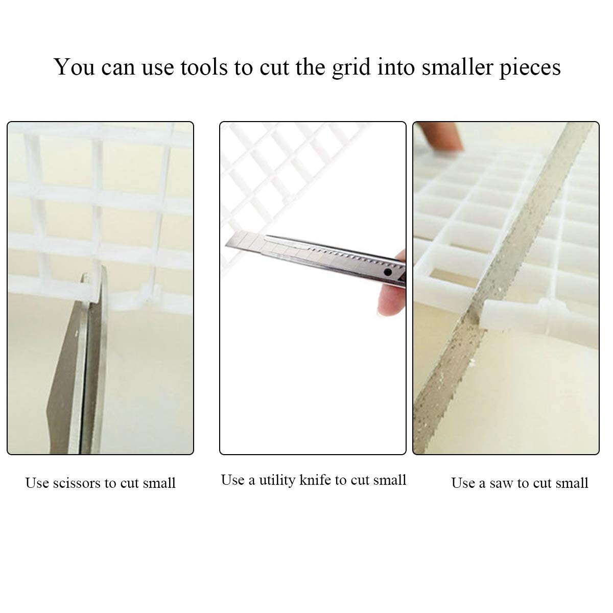 6 Divisori Per Acquario In Plastica Bianca | Griglia Separatrice 30x15 Cm | Con 12 Ventose