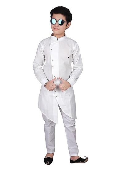 Boy's Cotton Blend Kurta Pajama Sets