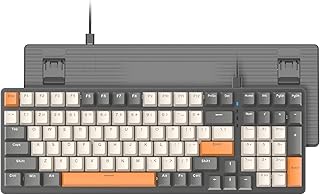 Teclado mecánico RGB para Juegos de 100 Teclas QWERTY Layout Teclado TKL con Cable con interruptores Azules, Teclas an