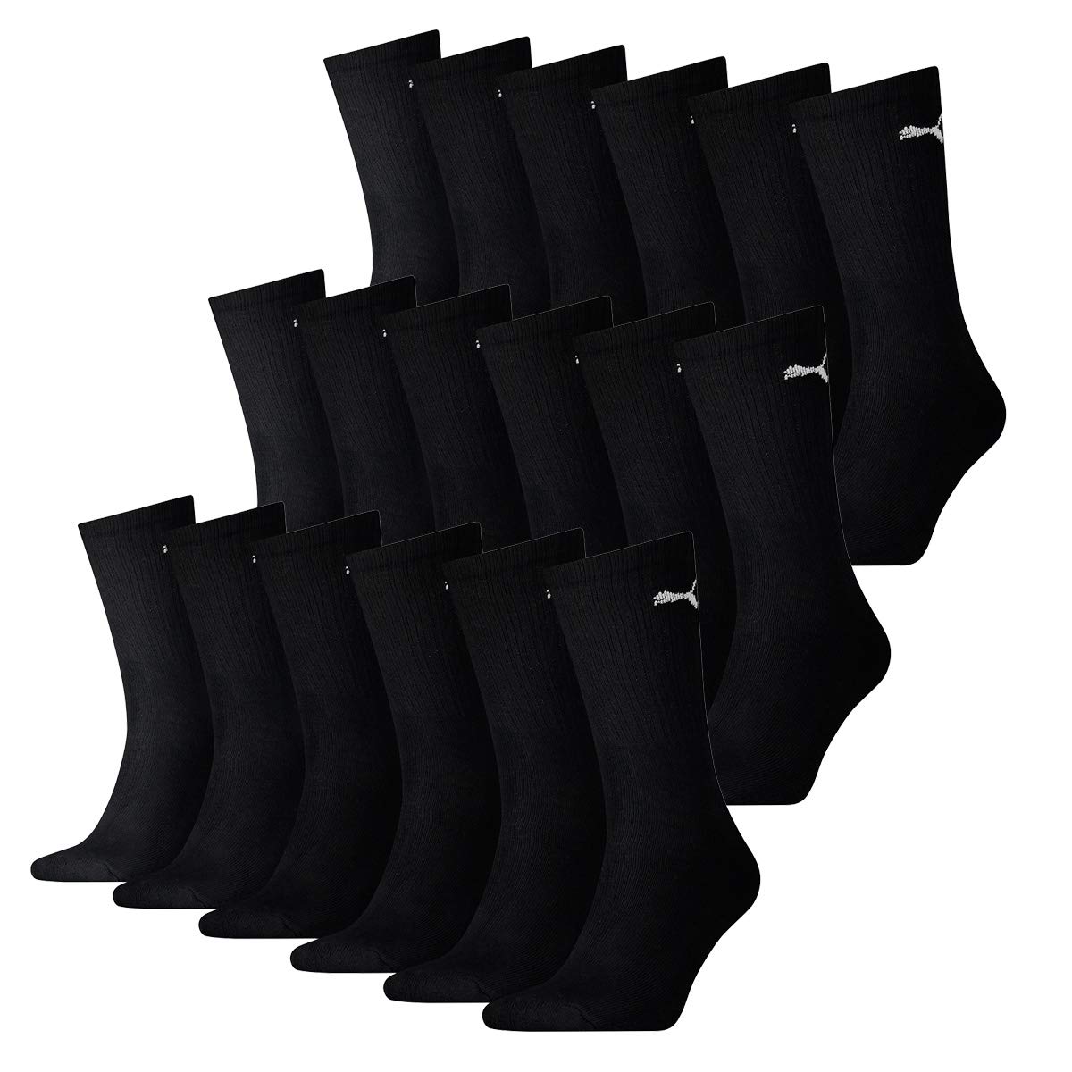 PUMA 18 pares de calcetines Cush Crew calcetines deportivos de tenis unisex