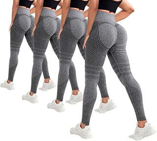 4 PCS POWERCELLS 3D Metabolic Booster Leggings, Compression for Women, High Waist 3D Anti Cellulite Yoga Leggings
