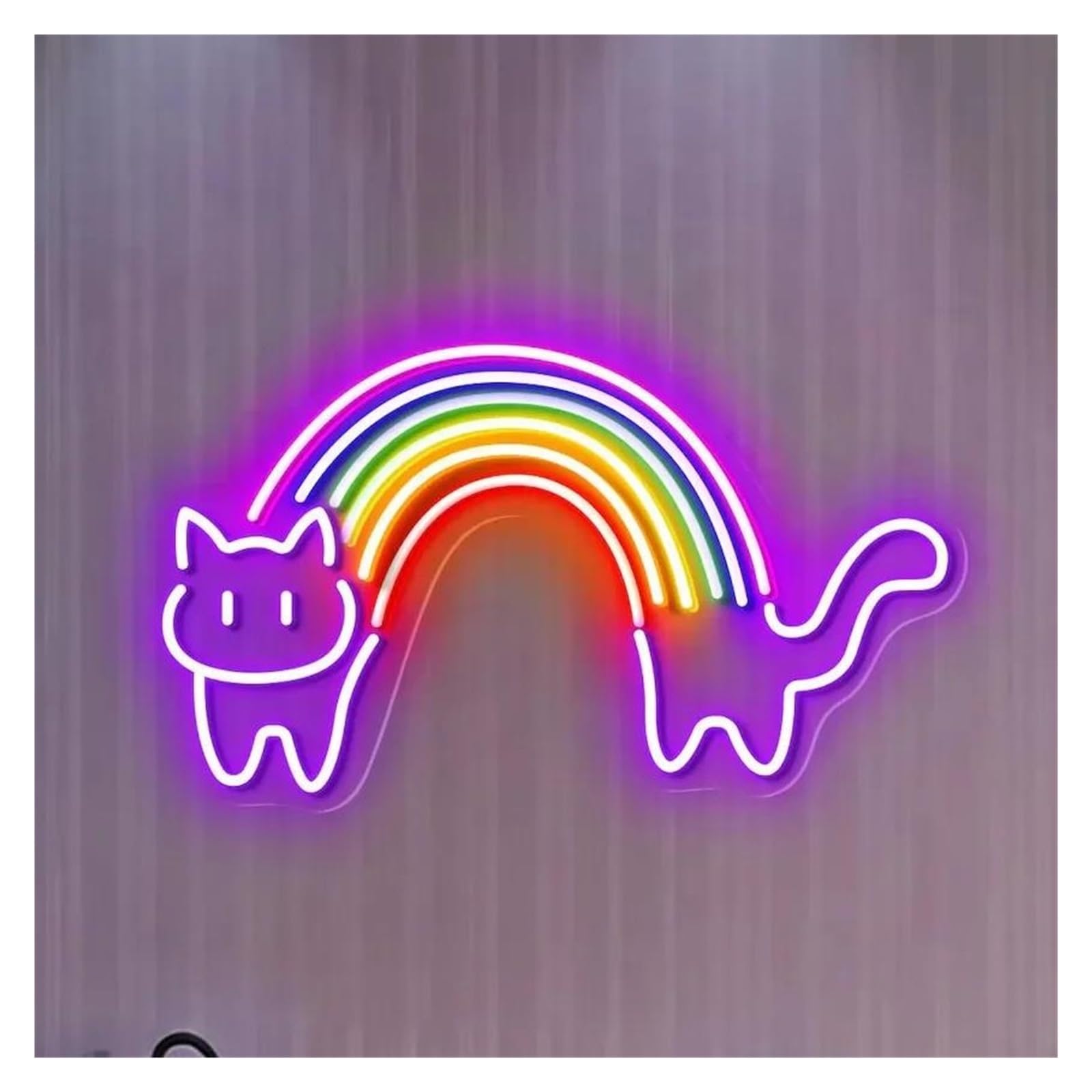 Decoración Lámparas Letrero De Neón De Gato Arcoíris, Bonito Y Estético, Decoración De Pared Con Lámparas Atenuadoras Para Dormitorio, Sala De Juegos, Habitación Infantil,50cm(C)