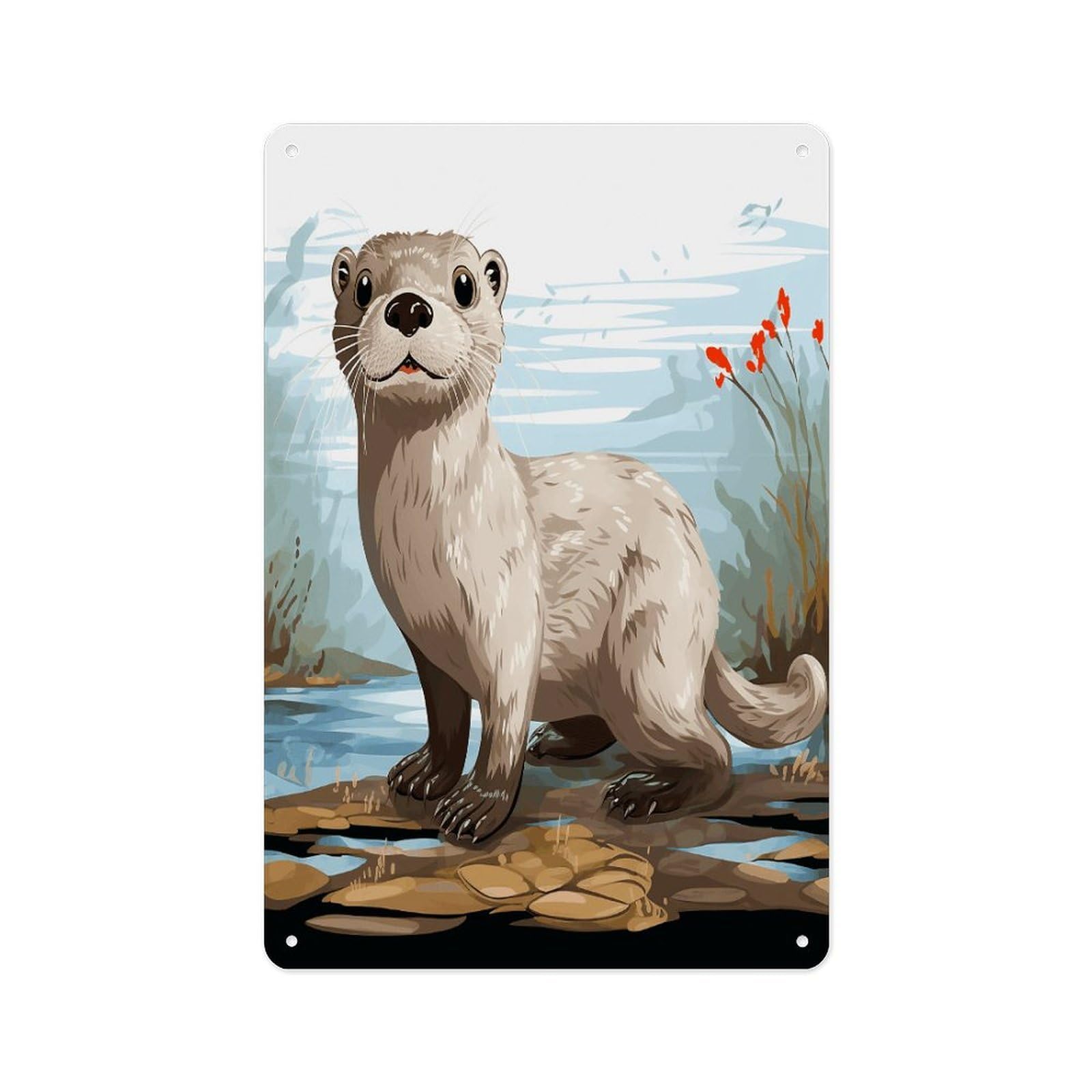 Fekiloot Style Otter Wall Decor Metal Signs Tin Signs Poster