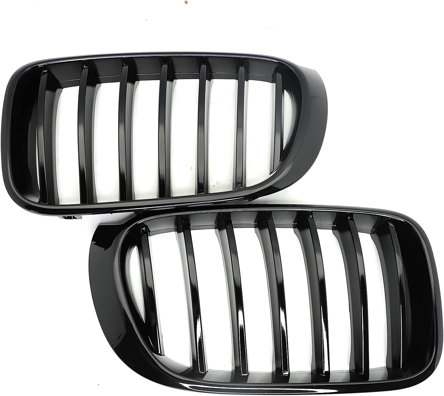 F25 Grill F26 Grille,ABS Gloss Black Grille Compatible for 2014-2017 X3 F25, 2014-2018 X4 F26,(2pc set Gloss Black Single Slat)