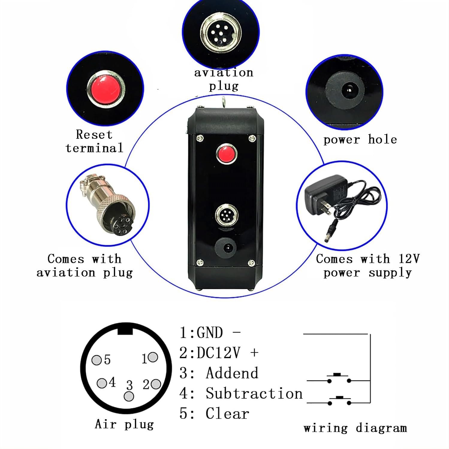 Contatore Digitale a LED con Telecomando, 4 cifre, Conta Fino a 9999, sensore da 70 cm, totalizzatore per fabbriche, officine, Nastri trasportatori, Linee di Produzione,