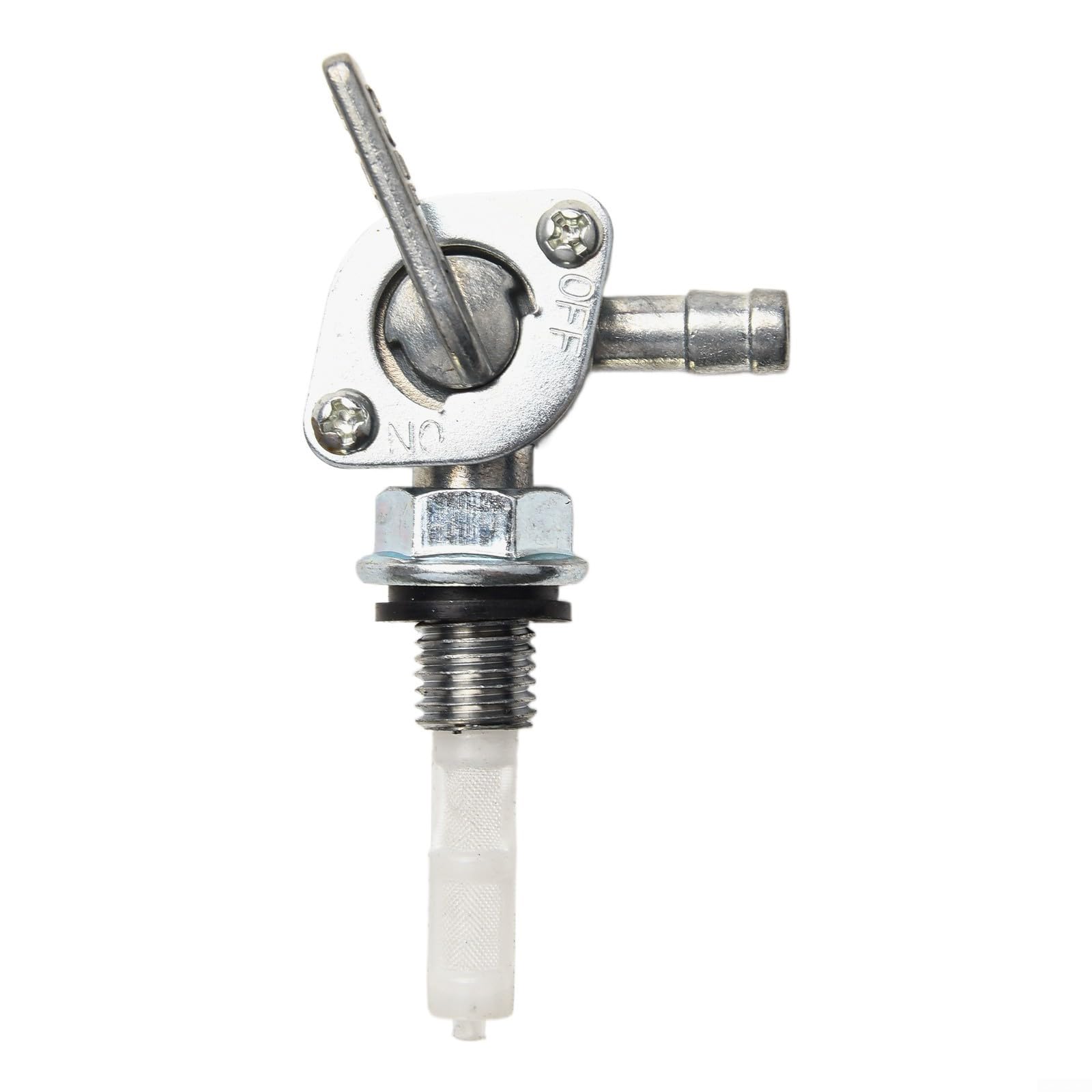 Valvola carburante on/off con filtro acciaio inox 7 cm destra per motori a gas generatori