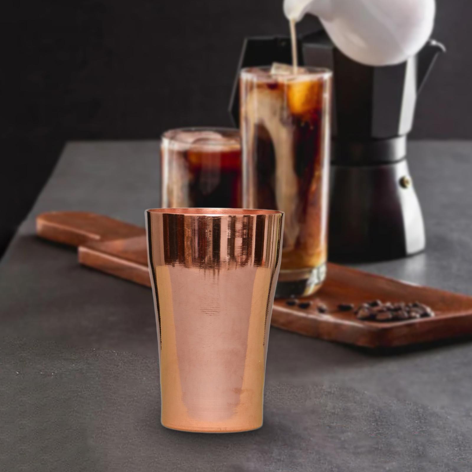 Amazon.co.jp: Perfk 銅製タンブラーカップ 純銅製カップ 400ml 多機能 