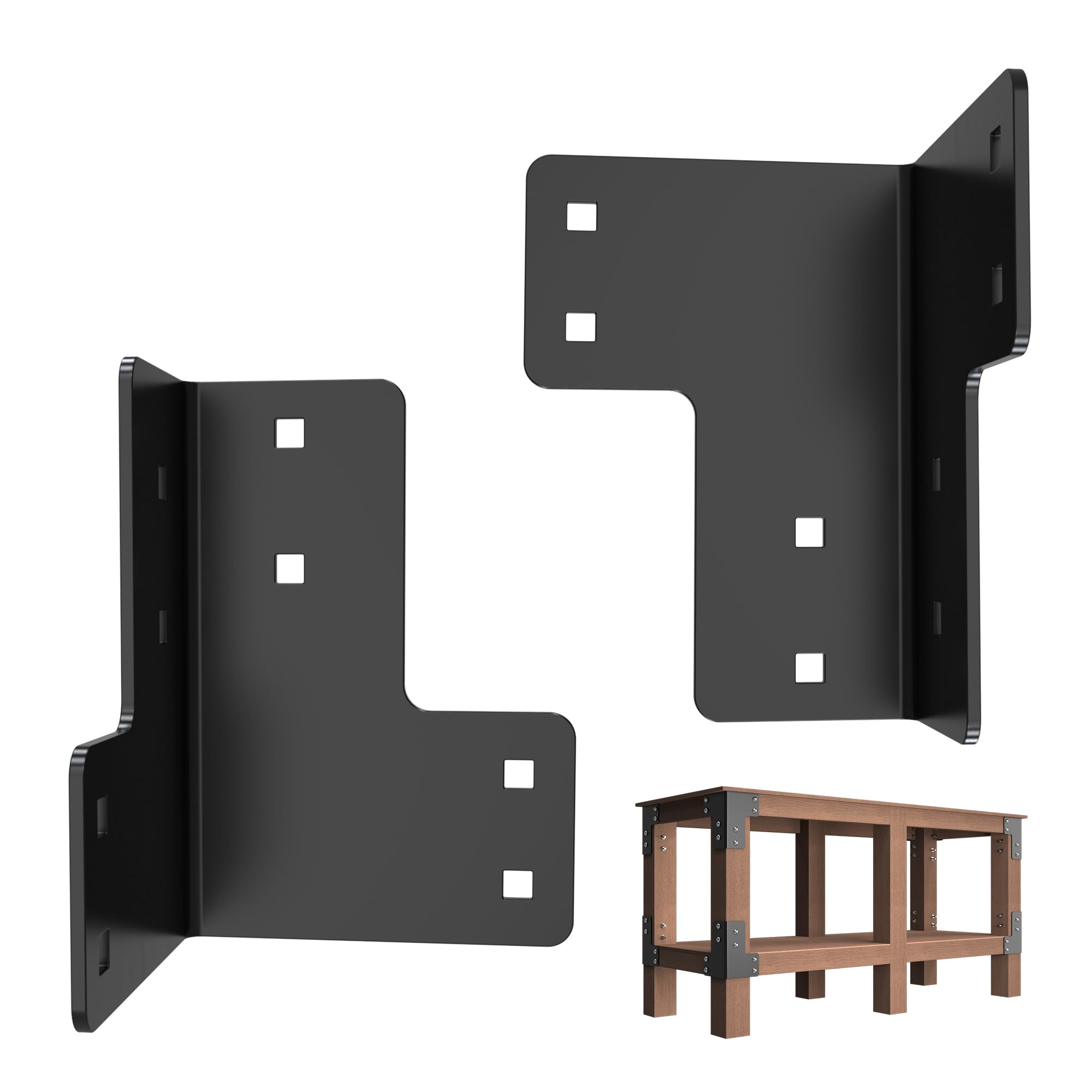 8pcs Workbench Brackets Kit with Screws 4x4 4mmThickness Heavy Duty Corner Brackets Perfect for DIY Workbench Projects