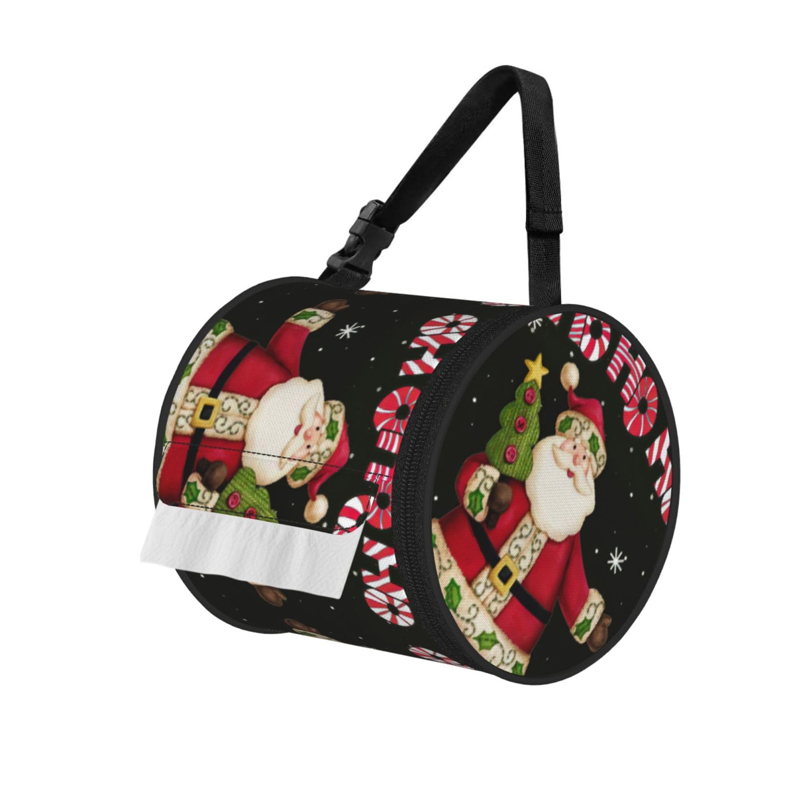 Merry Christmas 3 Print Fashion Tissues Organizer Box, Hanging Tissue Holder For Purse Coins For Car Office Daily Outing