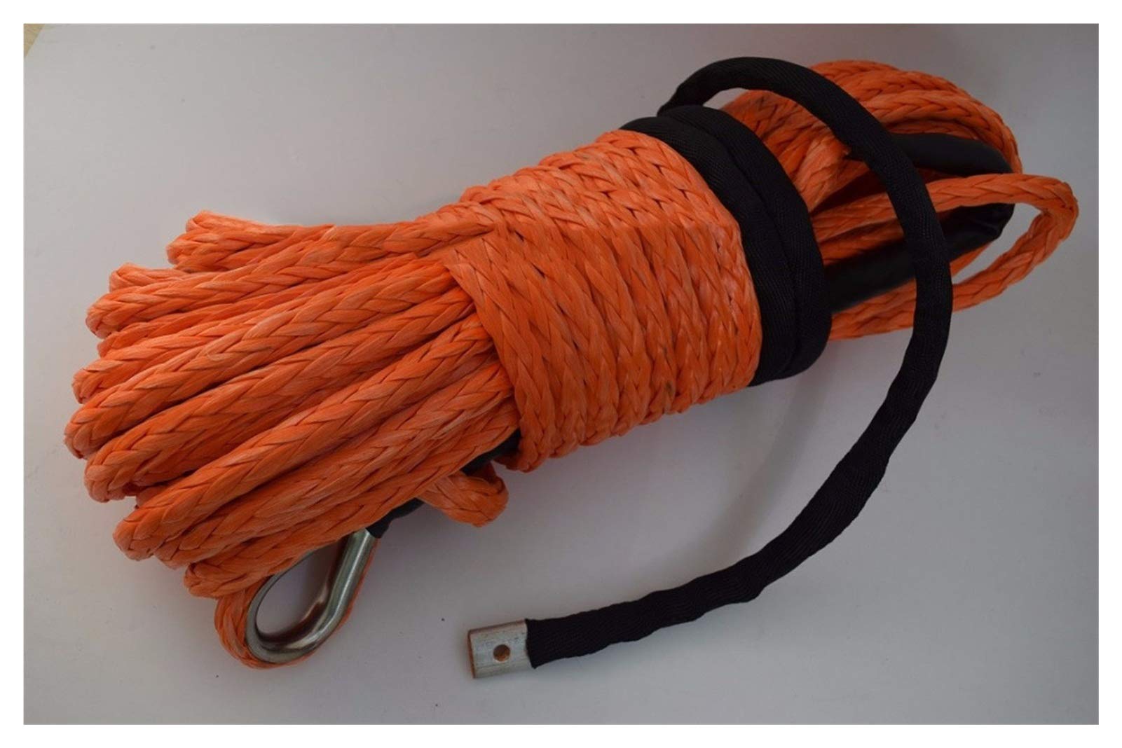 Winch Rope, 12mm*30m Orange Synthetic Winch Rope with Thimble,Off Road,Spectra