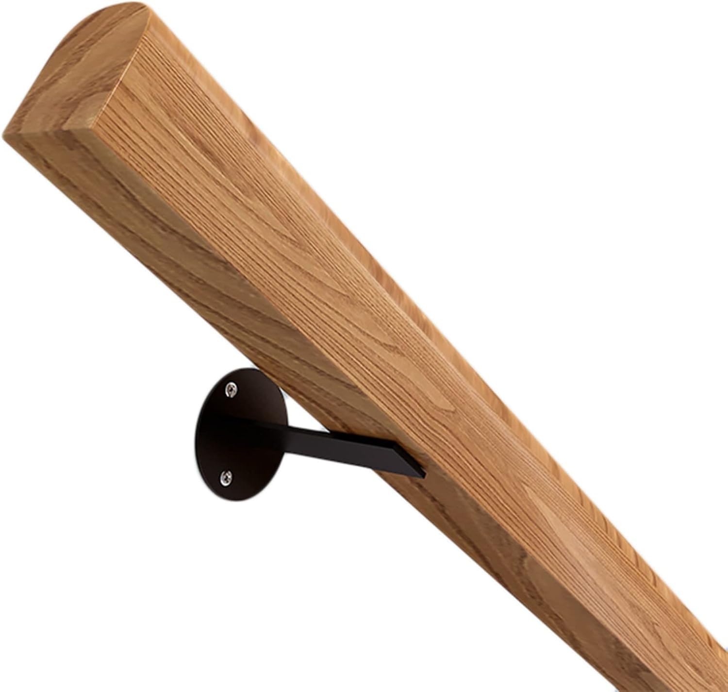 Jiajujia One Color Indoor Stair Handrail 50-600Cm Long Wood Stair Handrail With Metal Brackets, Support Rail Corridor Rod Farmhouse Villa Hallways Decor(0.5M(1.5Ft))