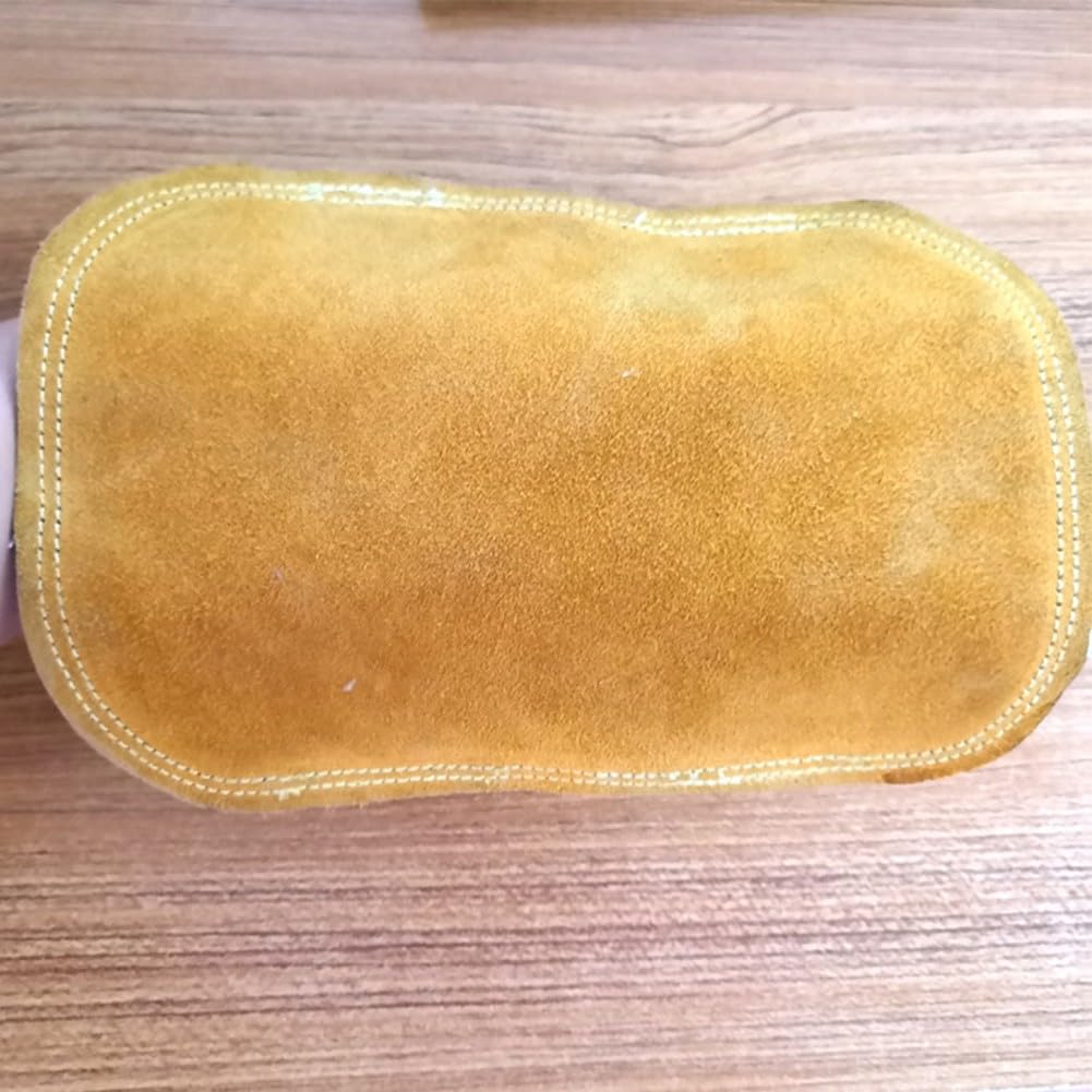 Gants de soudage, gants résistants à la chaleur, cuir de vache double face en daim avec feuille d'aluminium, bouclier de main anti-brûlure pour soudeurs, paquet
