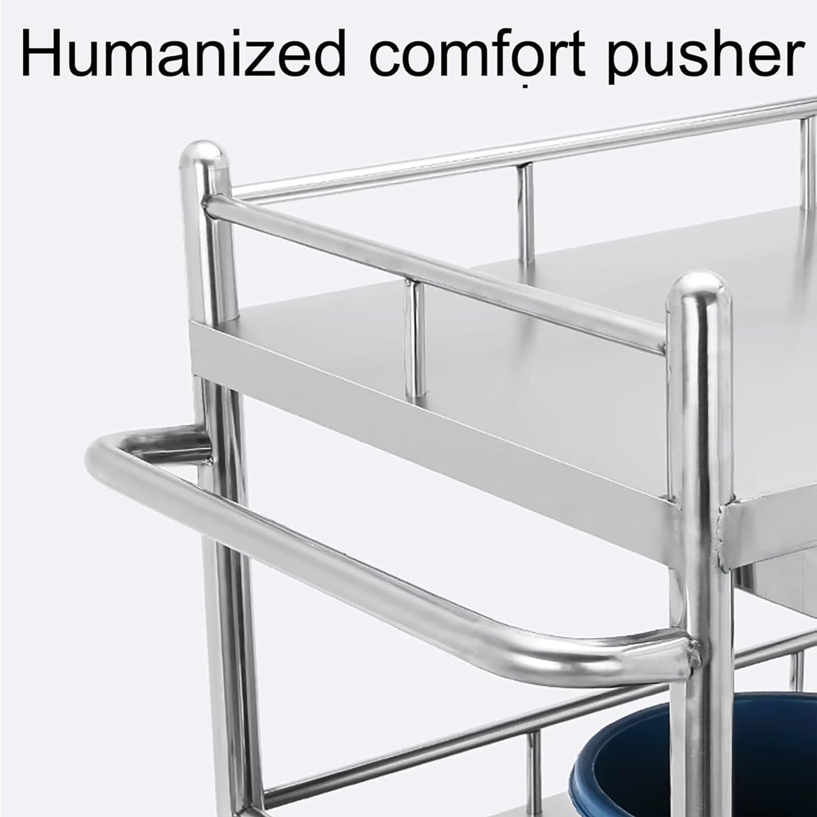 Carro de trabajo de acero inoxidable con ruedas, carro utilitario de 2 niveles, carro de cocina con ruedas, carro de laboratorio móvil para clínicas, multifuncional para interiores y exteriores de ace
