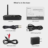 Vista 7 de SIMOLIO Receptor Bluetooth con pantalla de códec EQ y BT, adaptador de audio inalámbrico de 197 pies con aptX LL y aptX HD para altavoces estéreo