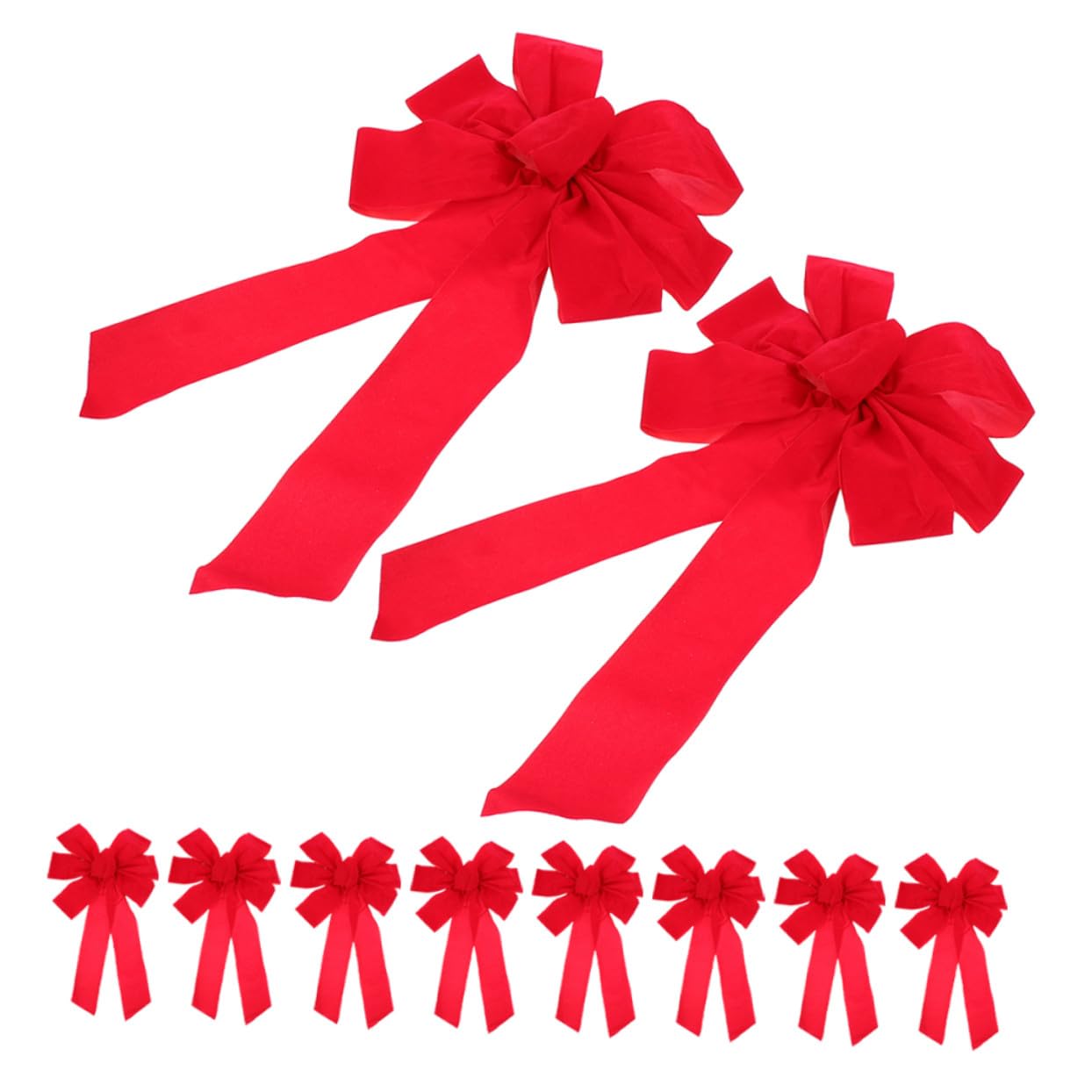 Cabilock 10pezzi Fiocchi in Velluto Rosso Gigante per Decorazione di Albero di Natale Ornamento da Appendere per Feste Matrimonio Casa Fiocco Decorativo per Interni Esterni