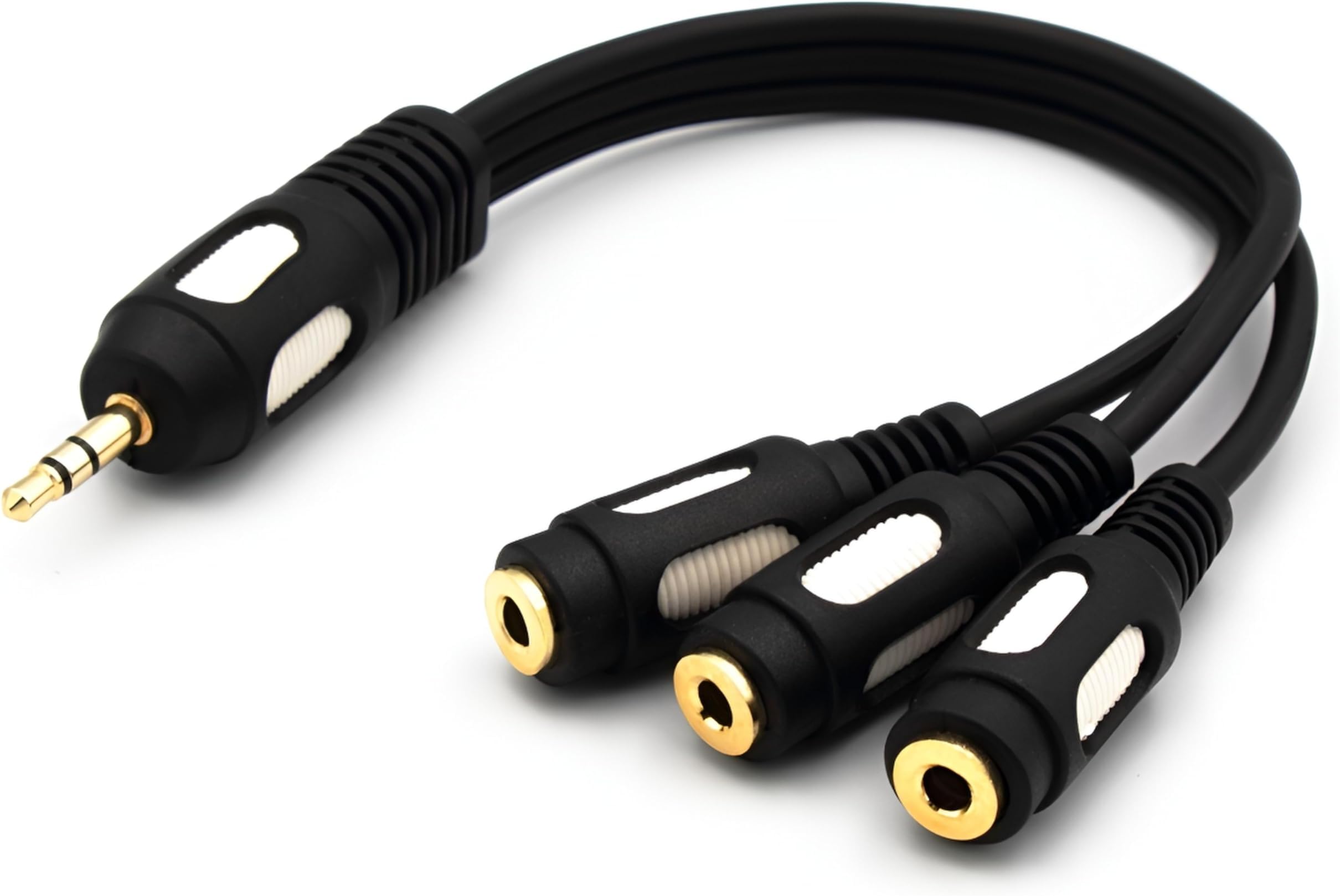 – Jack 3.5mm Splitter Triple Jack 3.5mm AUX 1/8 inch Male to 3 Way Female Adapter Stereo Audio Cable For Headphone 5.1 Speakers