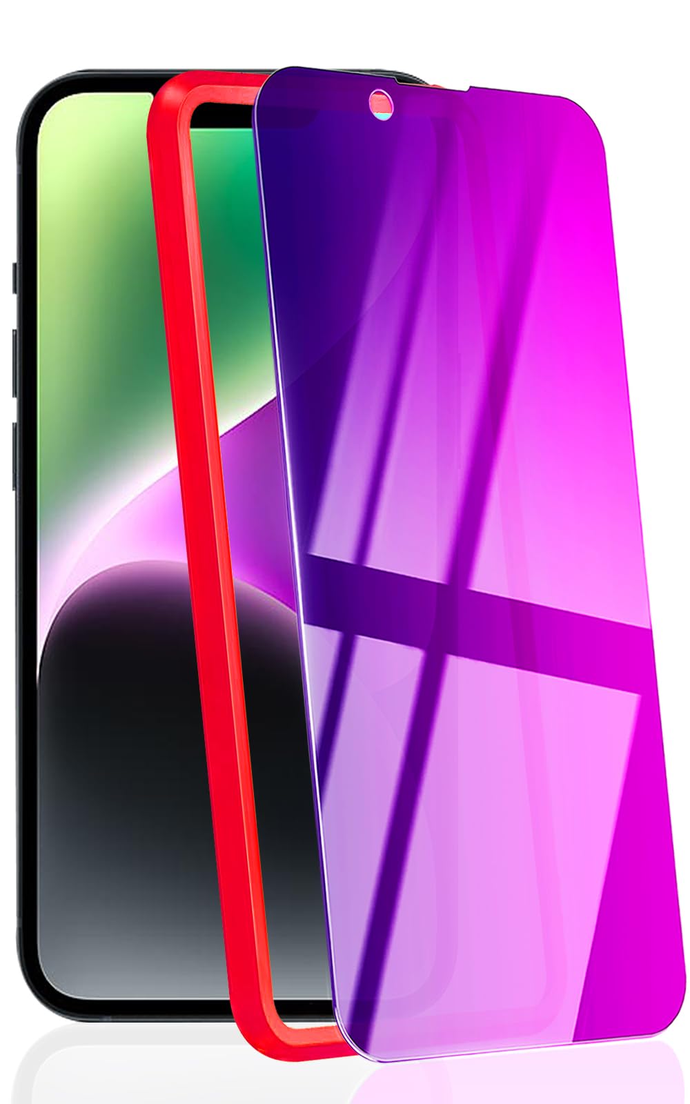 Compatible with iPhone 14 / 13 / 13 Pro Privacy Screen Protector 28 Degree Anti-Spy Tempered Glass Gradient colorful Full Coverage Case Friendly Bubble Free Easy Installation HD Clarity