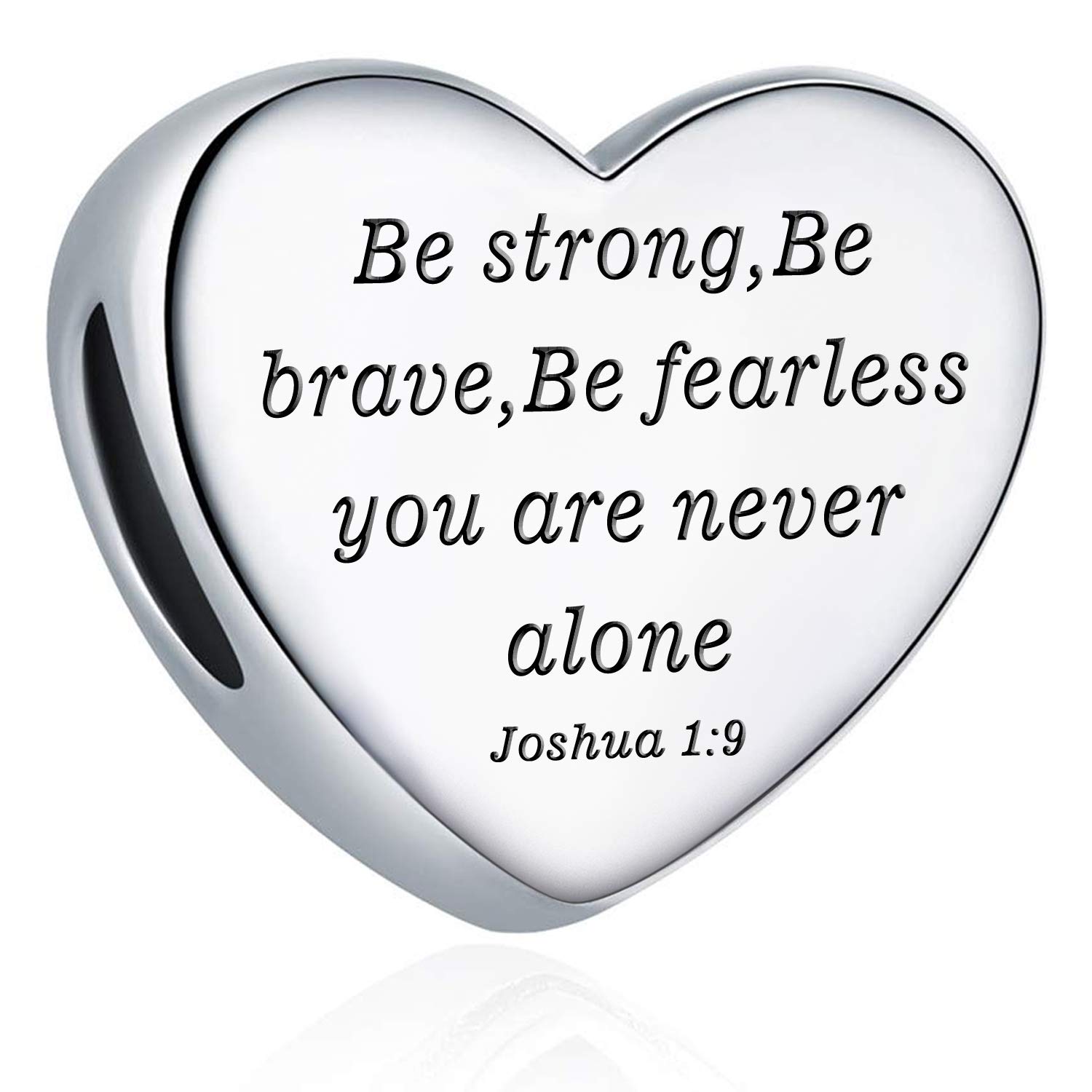 MUERDOUHeart Charm Fit Charms Bracelet Christian Bible Verse Charm Prayer Faith Religious Jewelry Gifts for Women