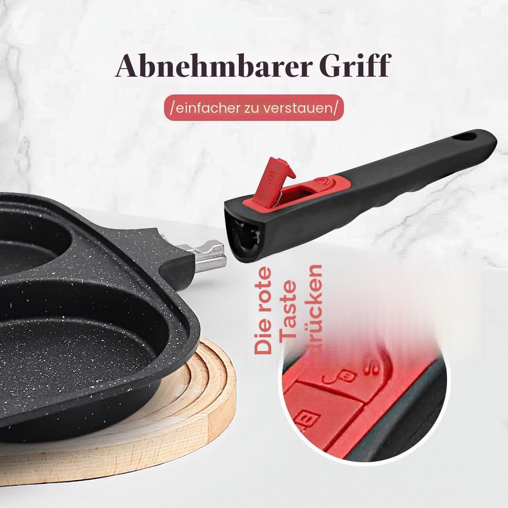 Große Spiegeleipfanne mit Deckel 26 x 24 cm, Pancake Pfanne Induktion