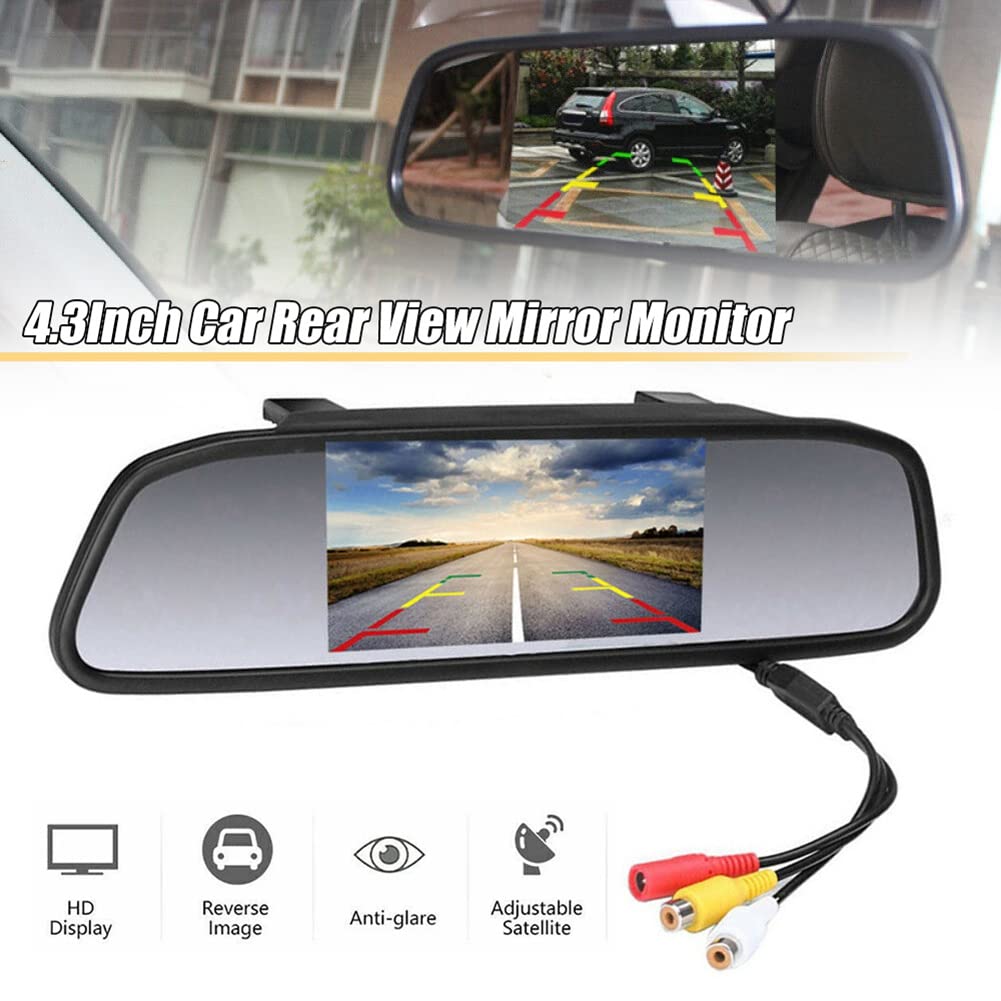 Le Moniteur de RéTroviseur CaméRa Tableau de Bord DVR de Voiture de 4,3 Pouces Prend en Charge L'Affichage LCD de CaméRa de Tableau de Bord de L'Enregistreur VidéO Bidirectionnel