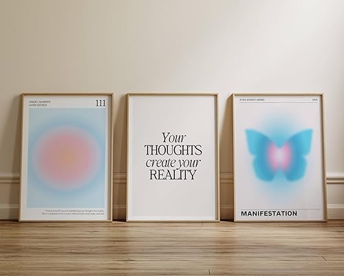 Miniatura 7 de iHery Juego de 3 pósteres extra grandes sin marco con números de ángel 111, calidad premium de 16 x 20 pulgadas, lienzo de aura artística para