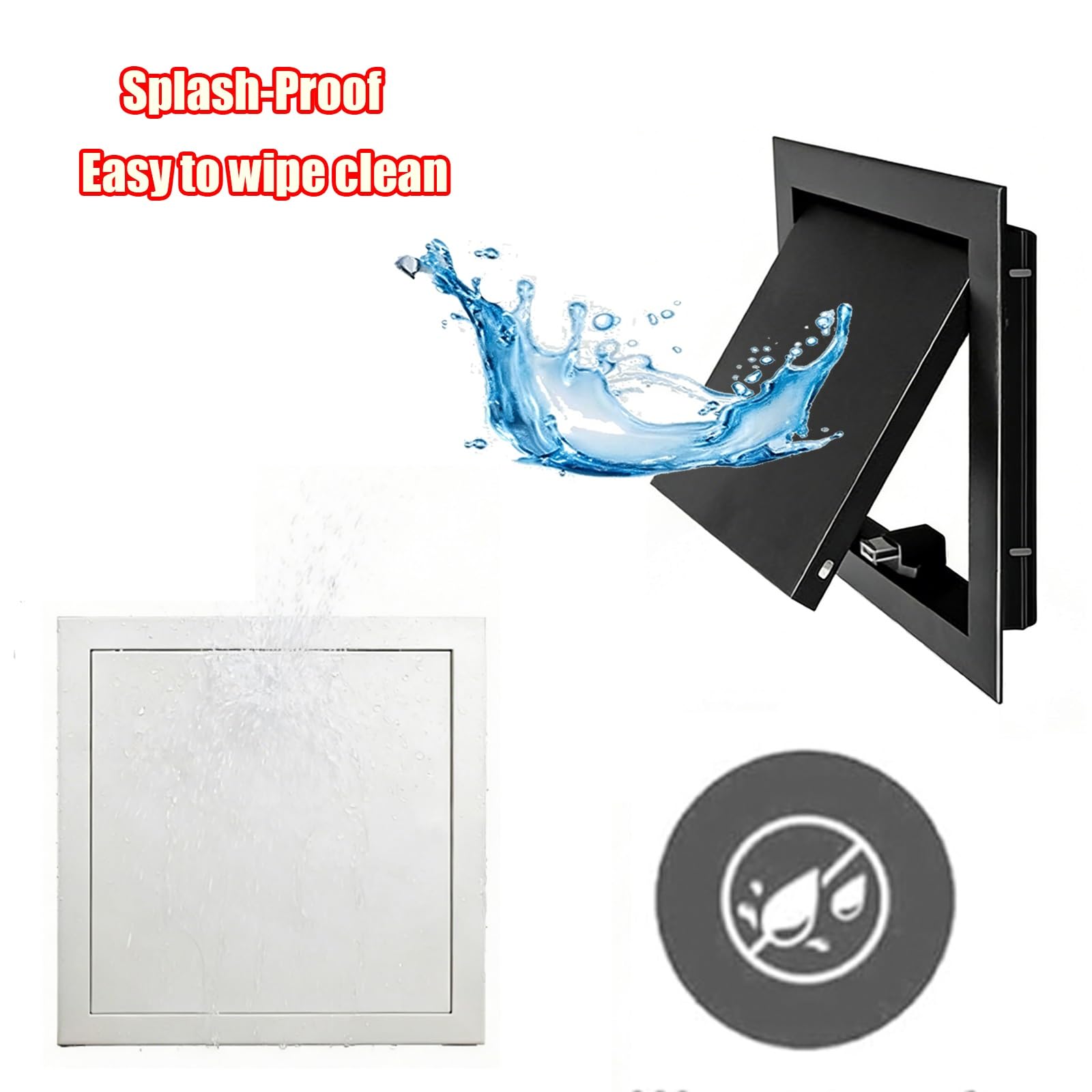 Magnetyczny panel dostępowy otwarty ciśnieniowy, drzwi inspekcyjne, pokrywa inspekcyjna do ukrywania otworów hydraulicznych/elektrycznych (czarny, 40 x 40 cm)