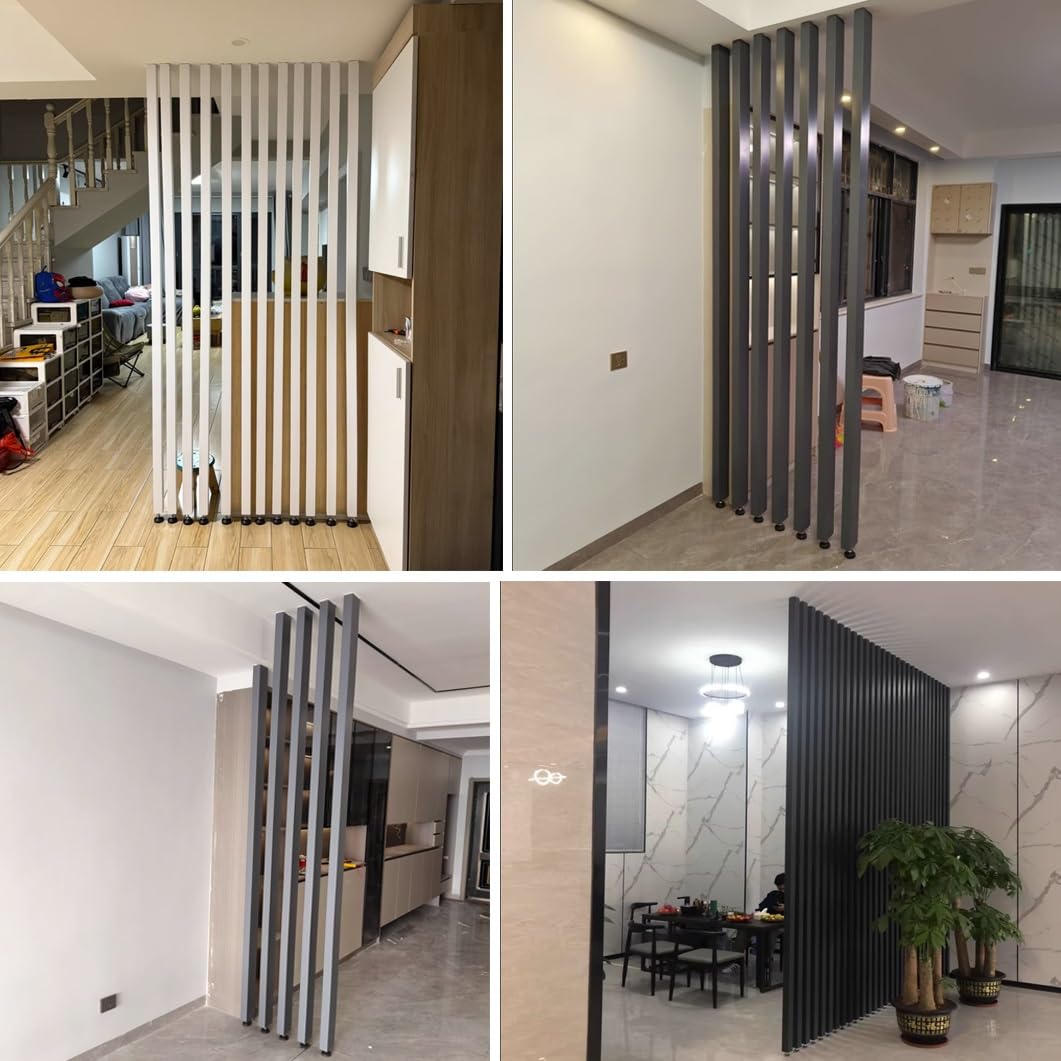 Separador de habitación de listones de madera de piso a techo, altura ajustable, pantalla de privacidad para el hogar, hotel y entrada de oficina, elegante solución de separación