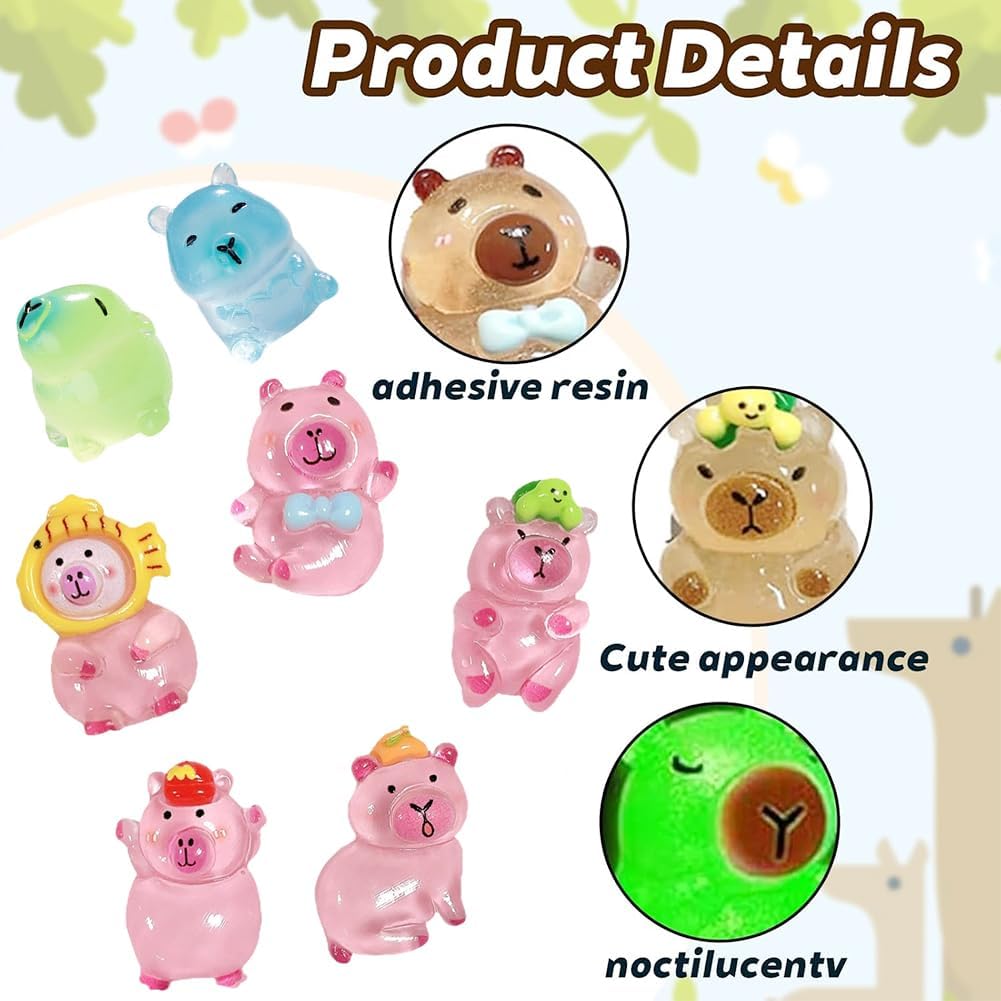 SWZY 37PCS Mini Capybara Figures Cake Toppers Set,Mini Resin Animal - Image 3
